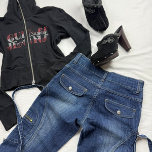 Black faux fur suede heels mules (36)