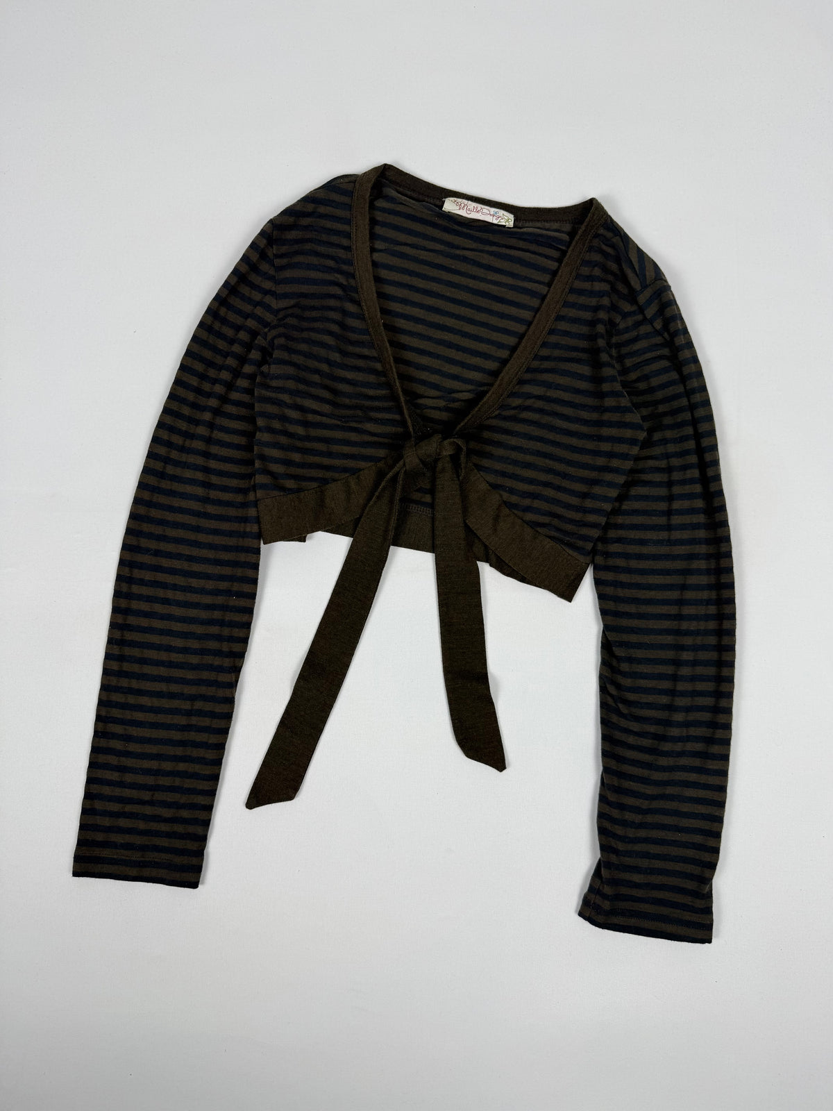 Brown striped bolero top (L)