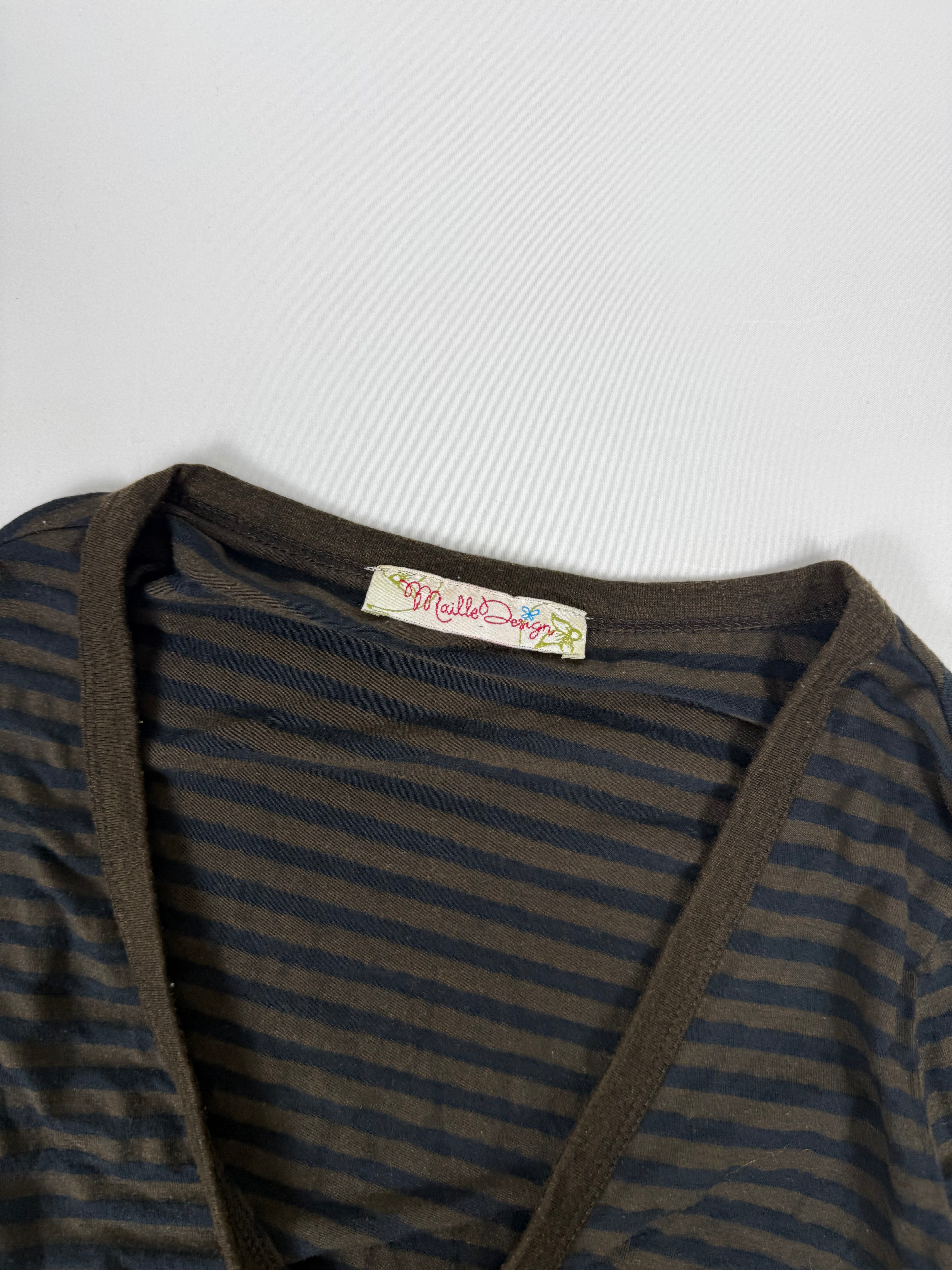 Brown striped bolero top (L)