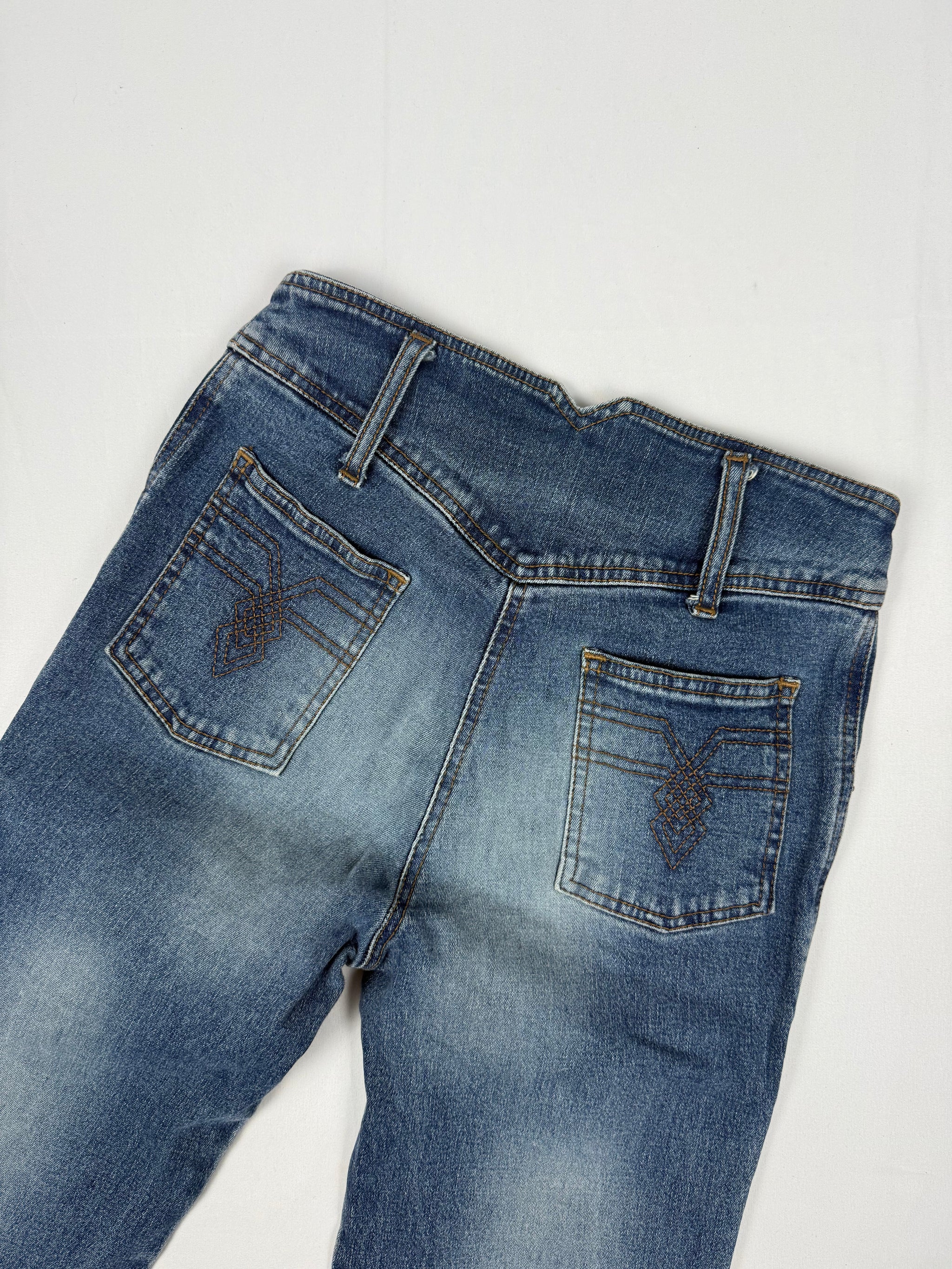 Navy low rise flare pants (XS)