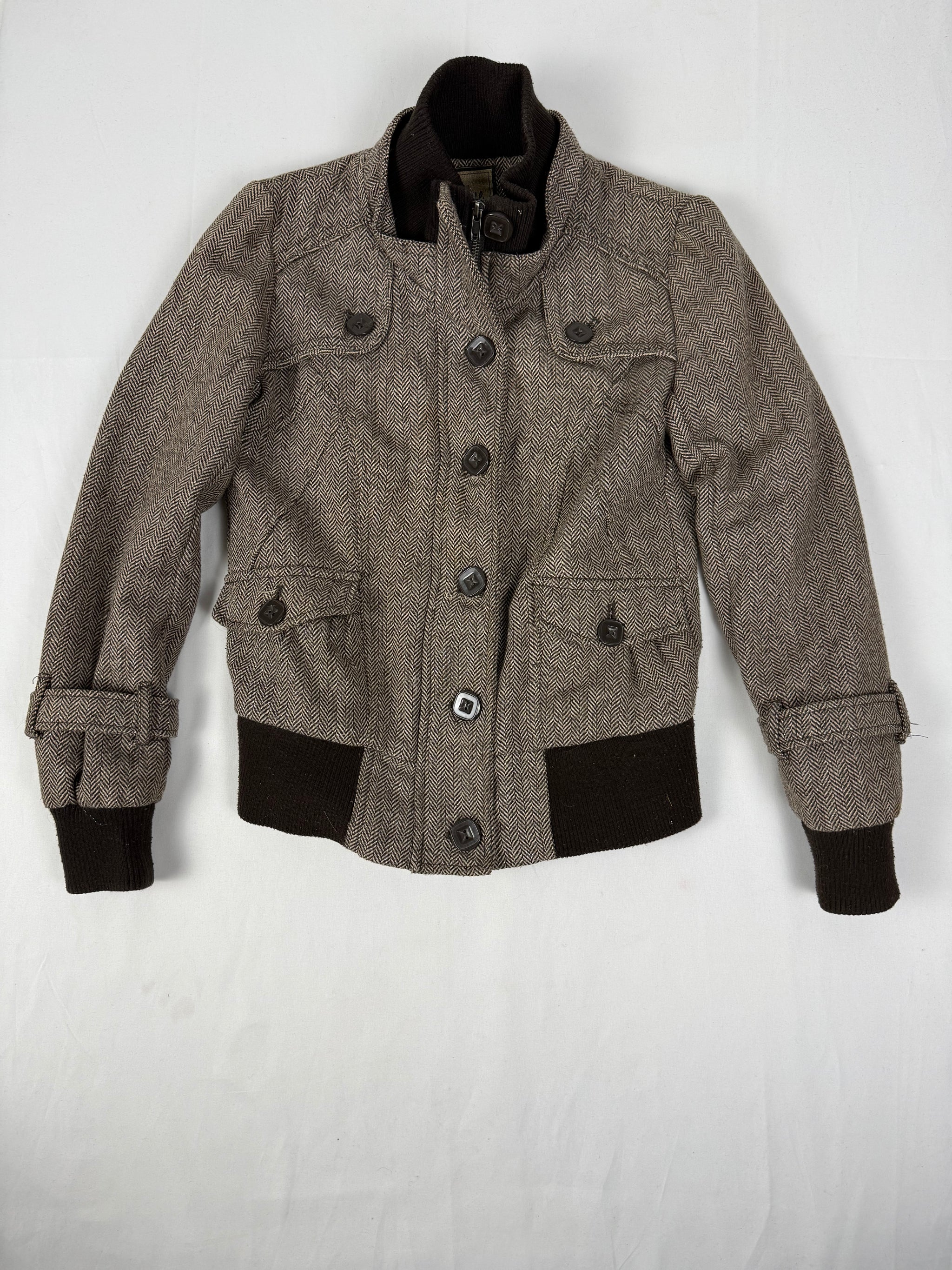 Brown spring biker jacket (M)