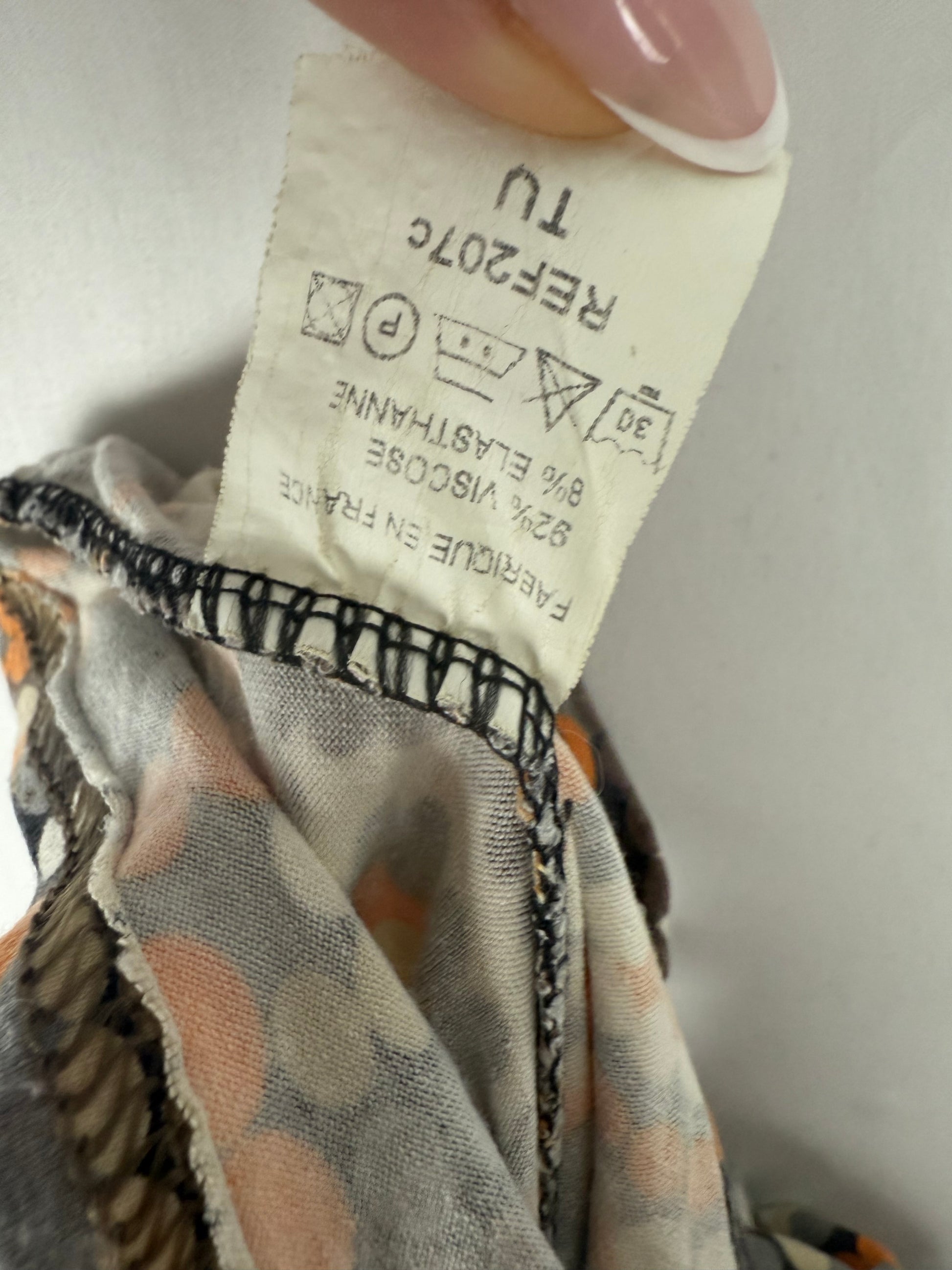 Orange graphic wrap long sleeves top (S/M)