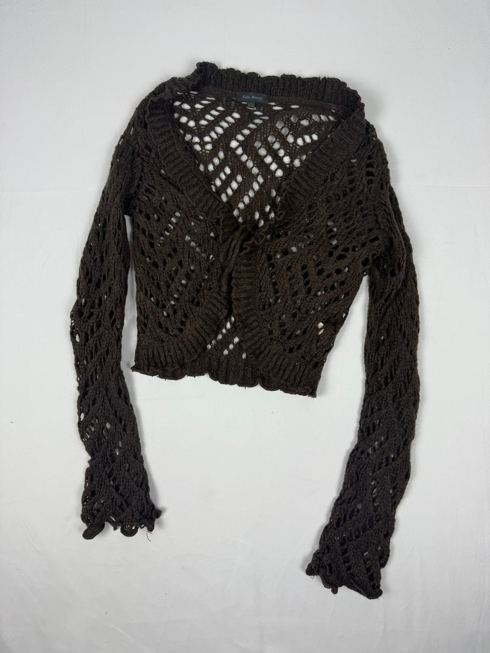 Brown crochet cardigan jumper (S/M)