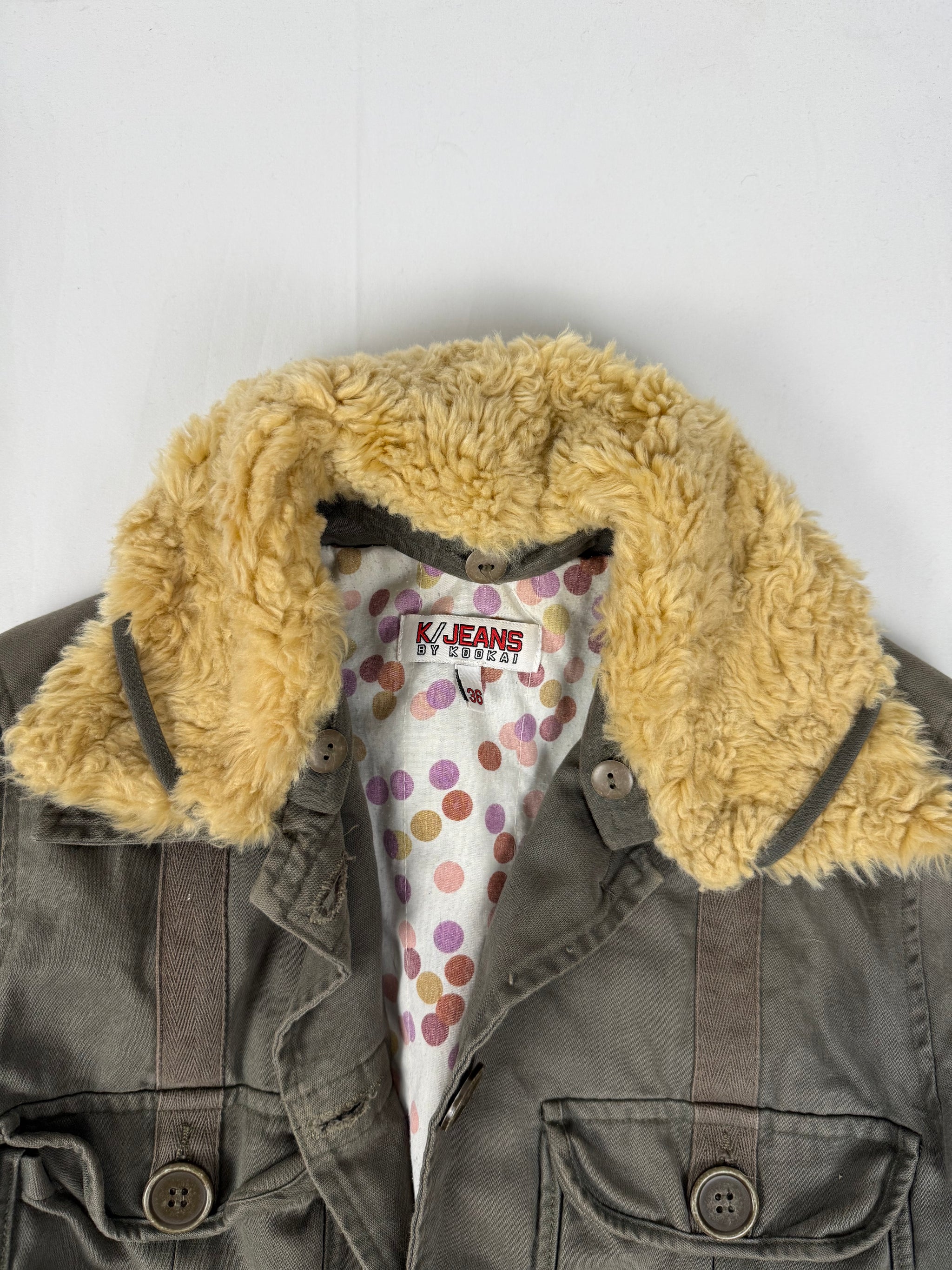 Khaki cotton spring utility jacket (M)