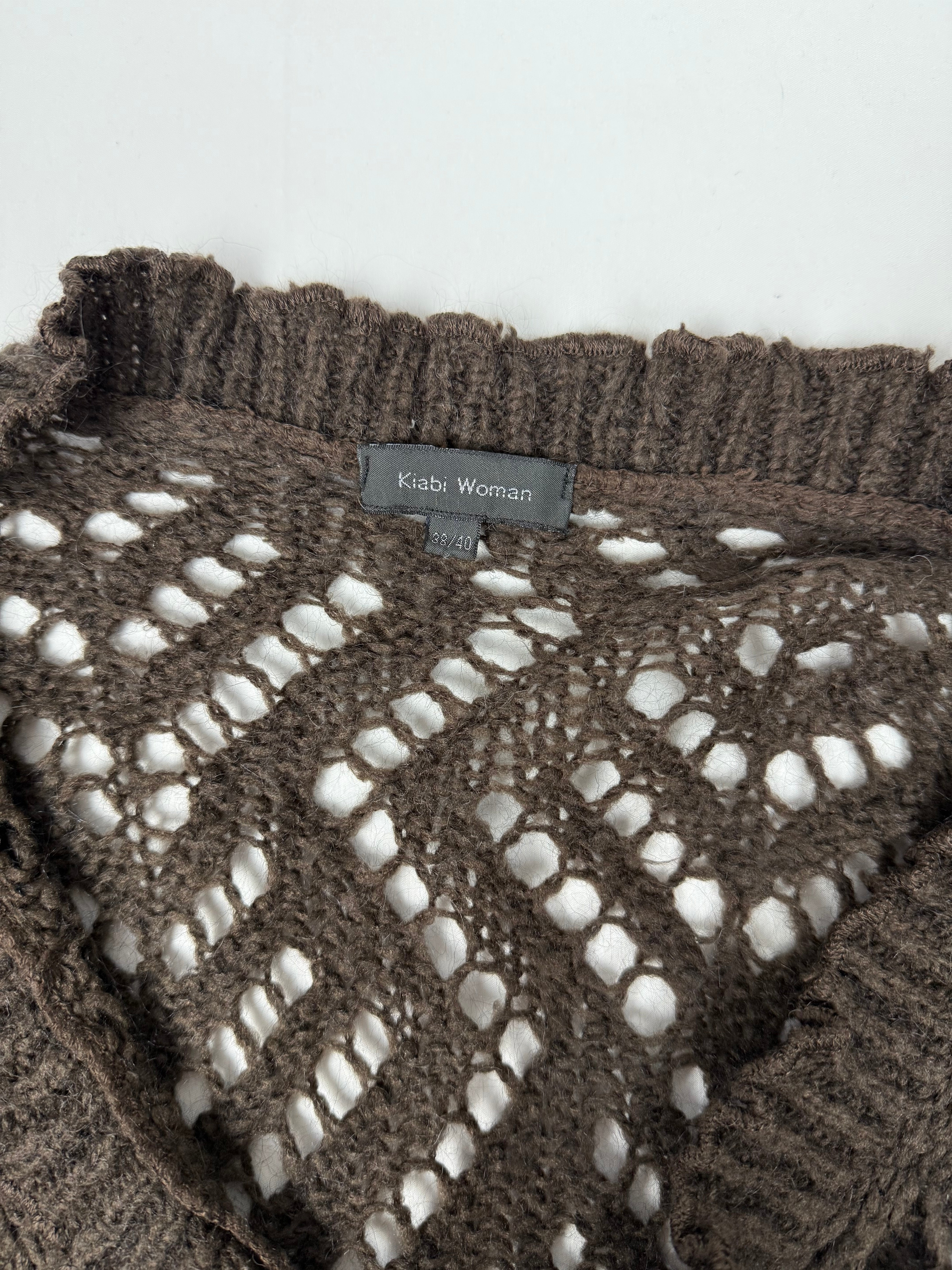 Brown crochet cardigan jumper (S/M)