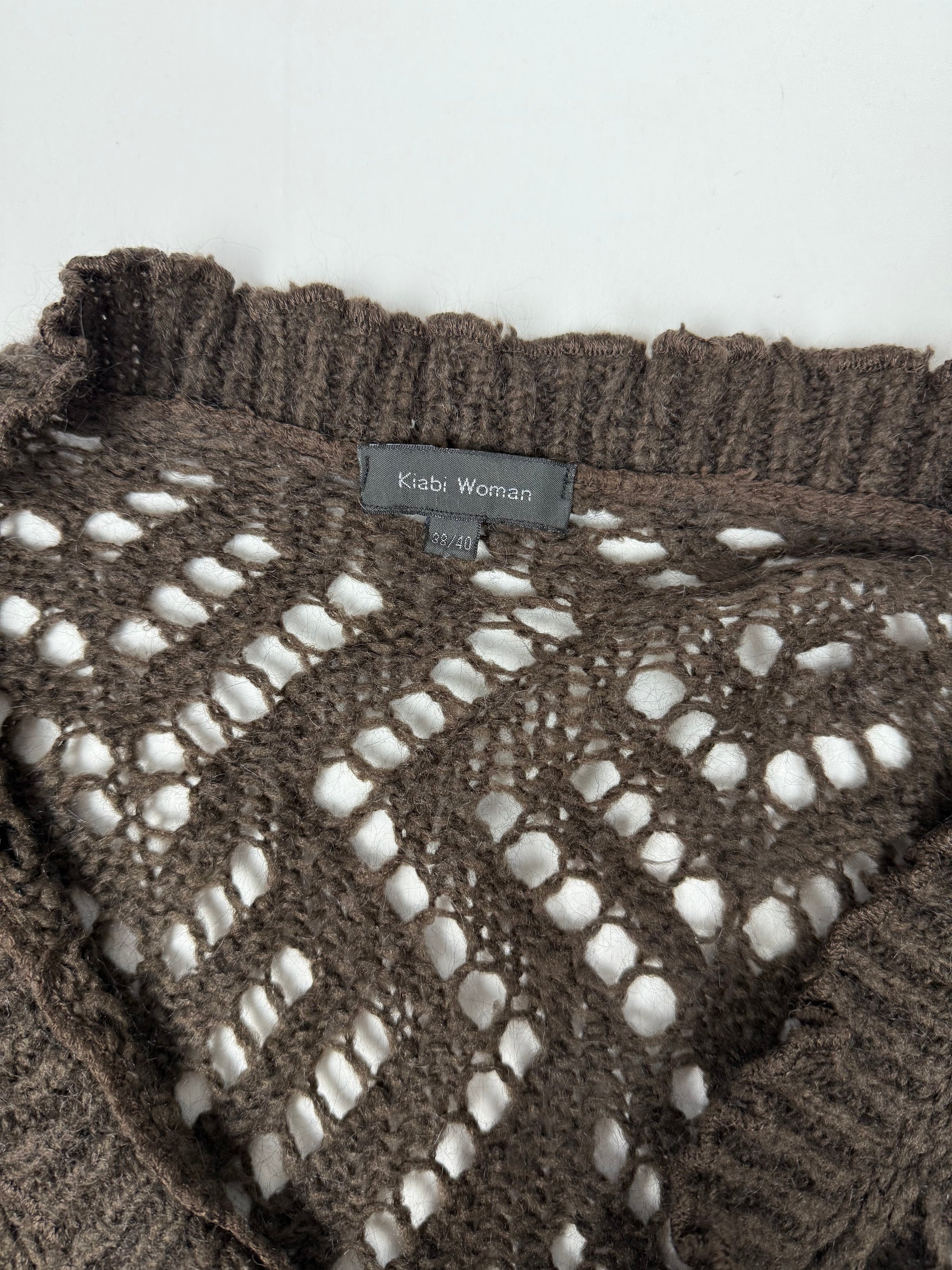 Brown crochet cardigan jumper (S/M)