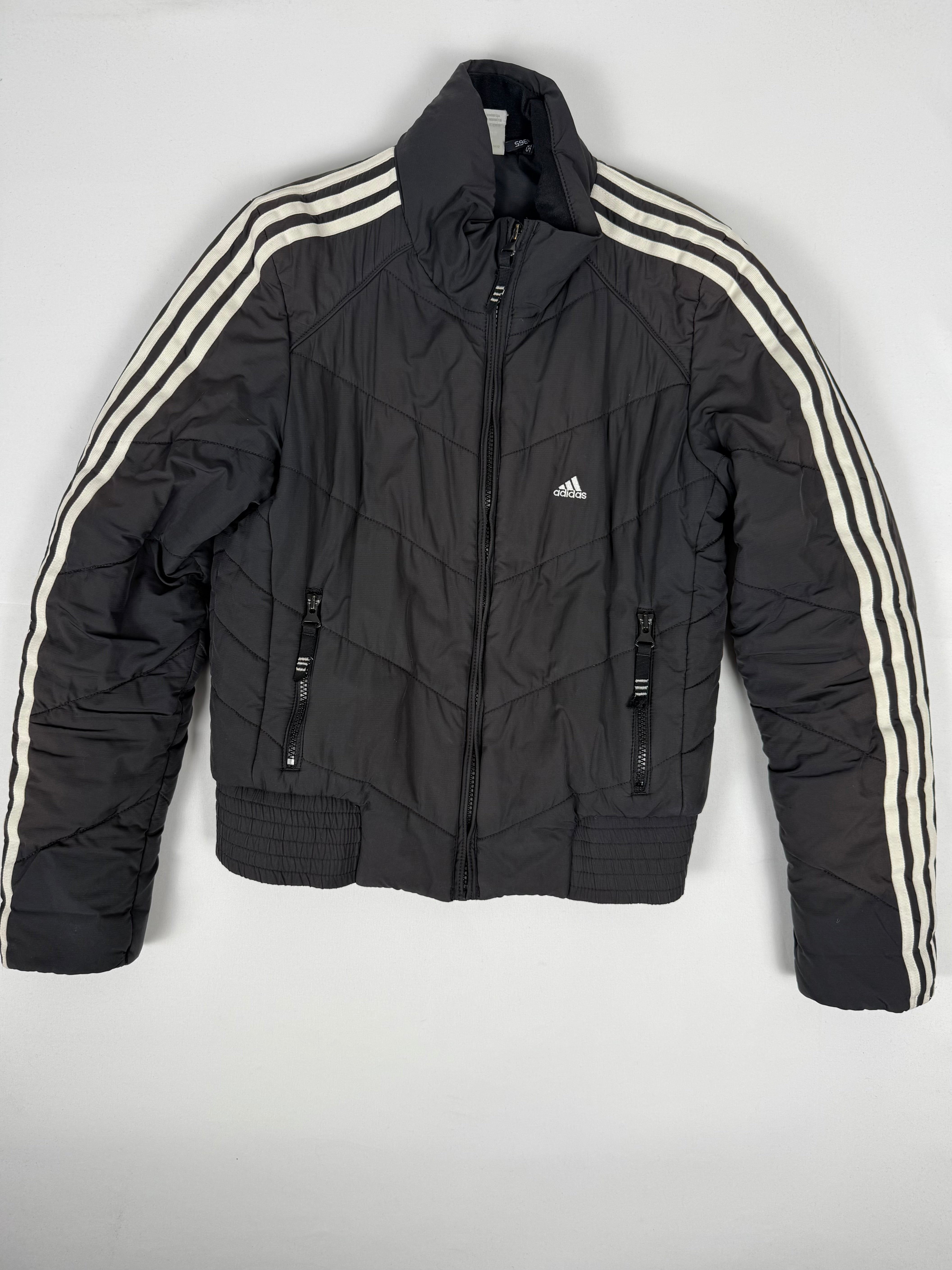 Black zip up puffer jacket (L)
