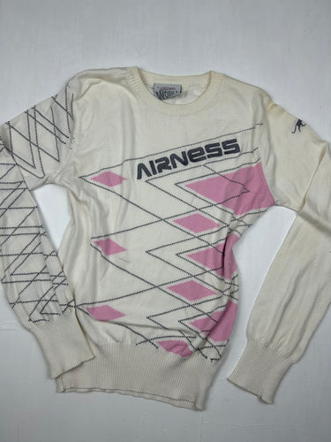 White & pink logo jumper (S)