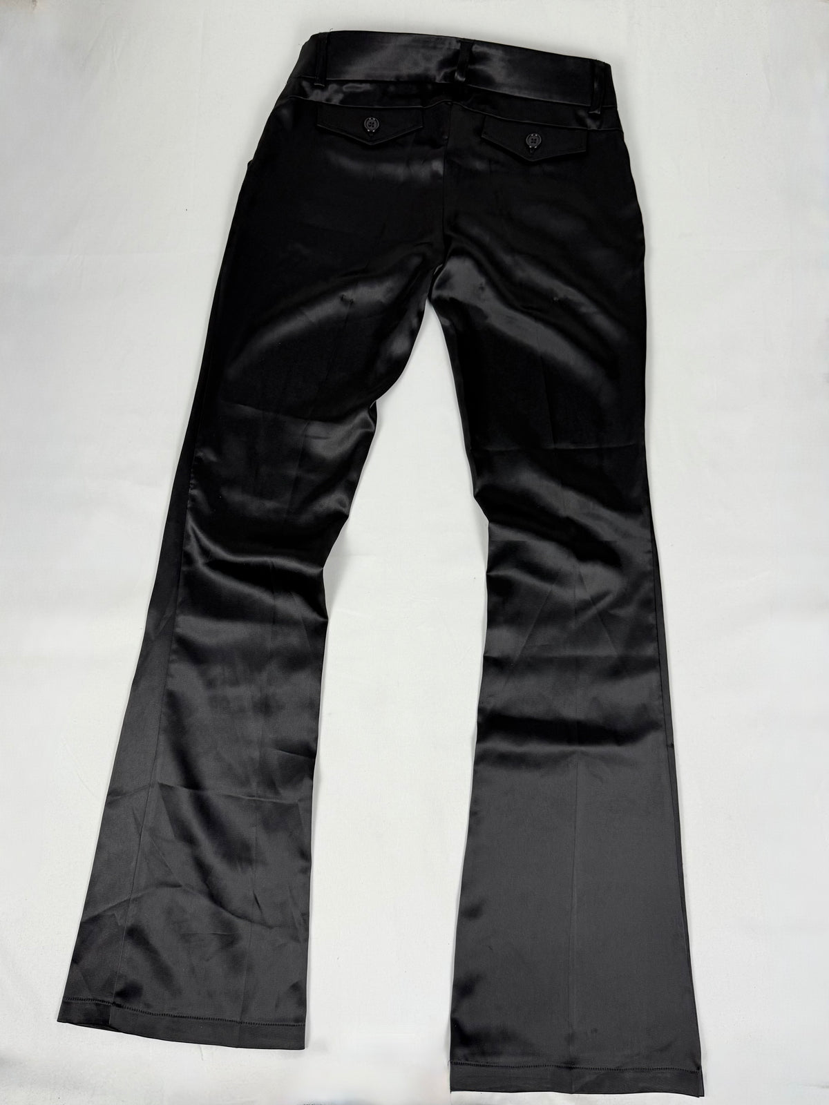 Black low rise silky office pants (XS)