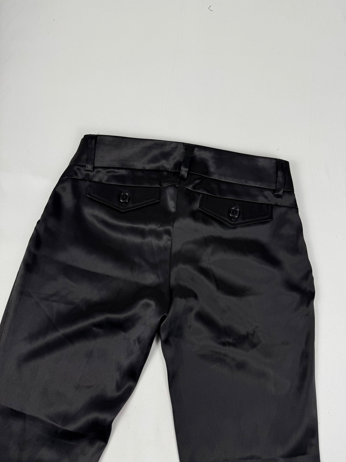 Black low rise silky office pants (XS)