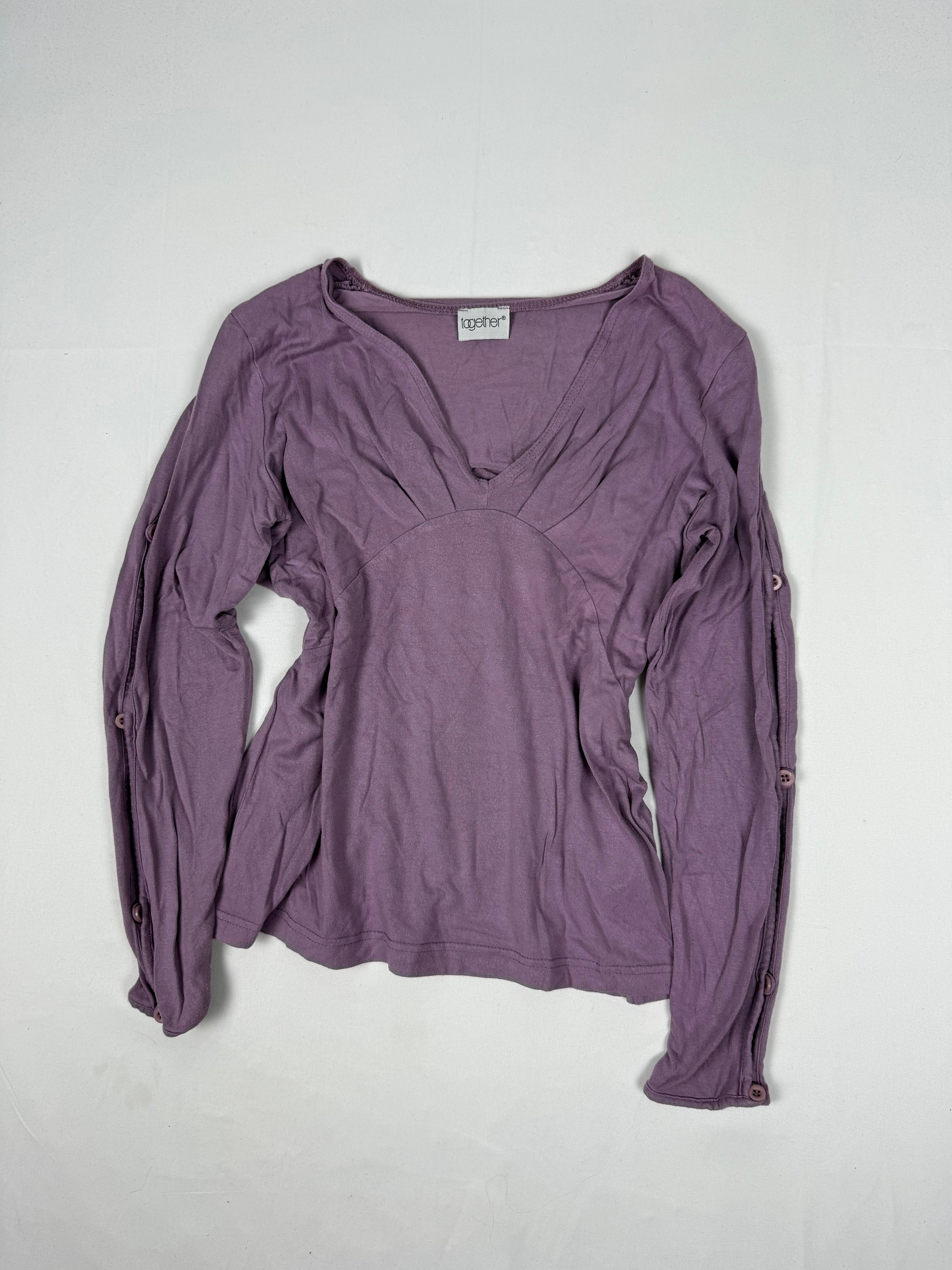 Lilac buttons up long sleeves top (M/L)
