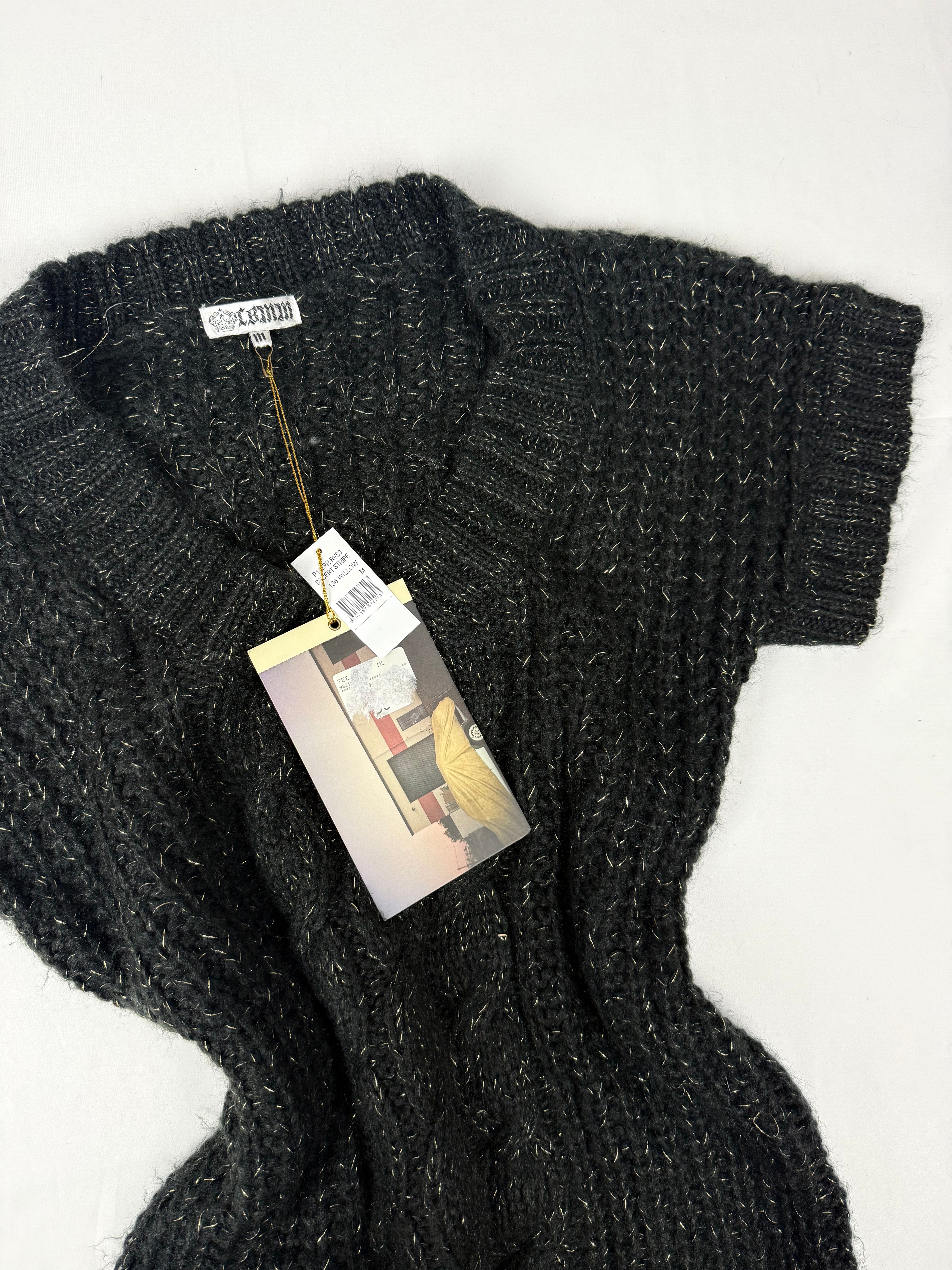 Black short sleeves mini jumper dress (M)