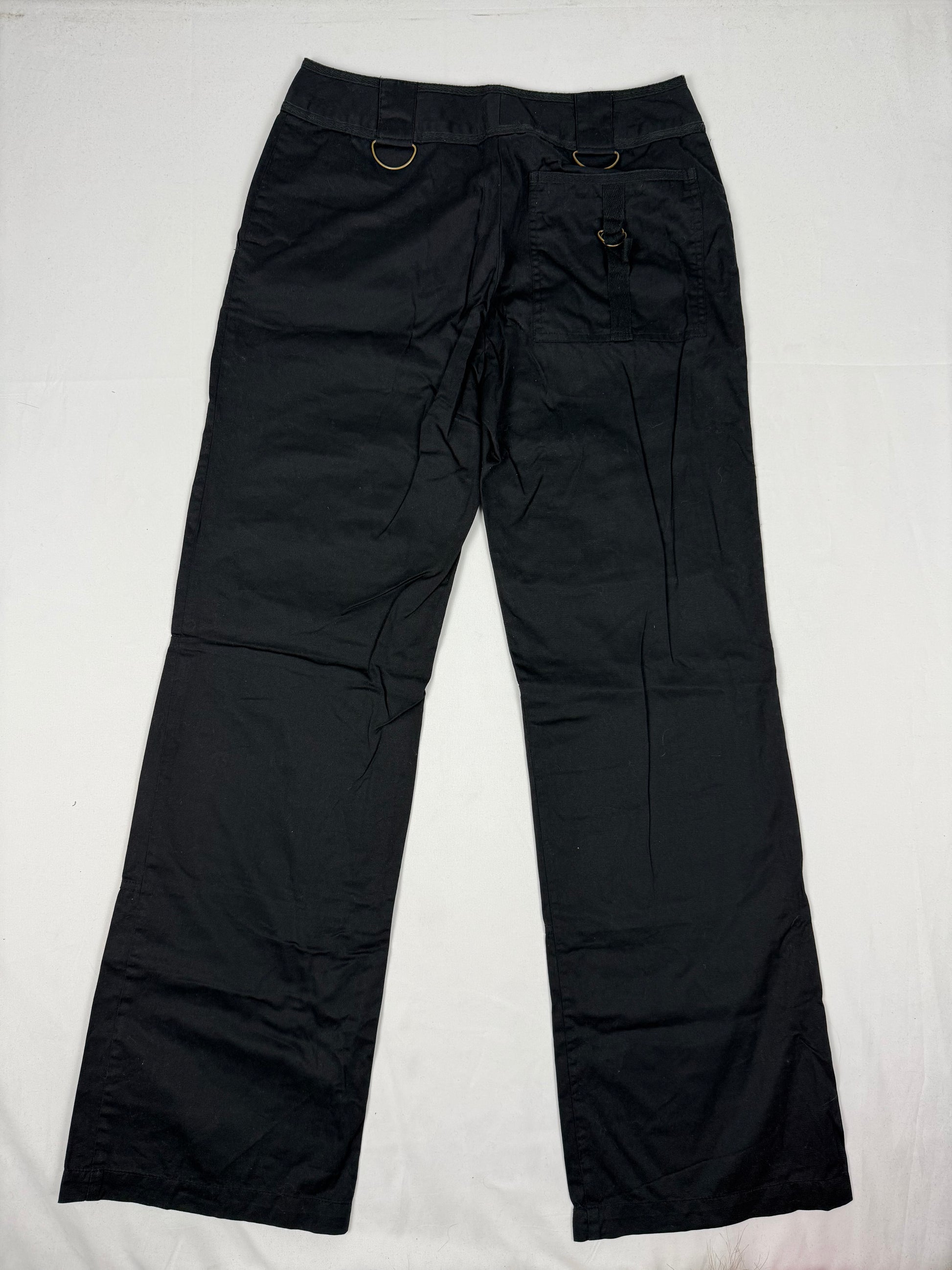 Black cargo low rise baggy pants (S)