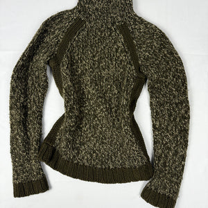 Khaki high neck jumper (S/M)