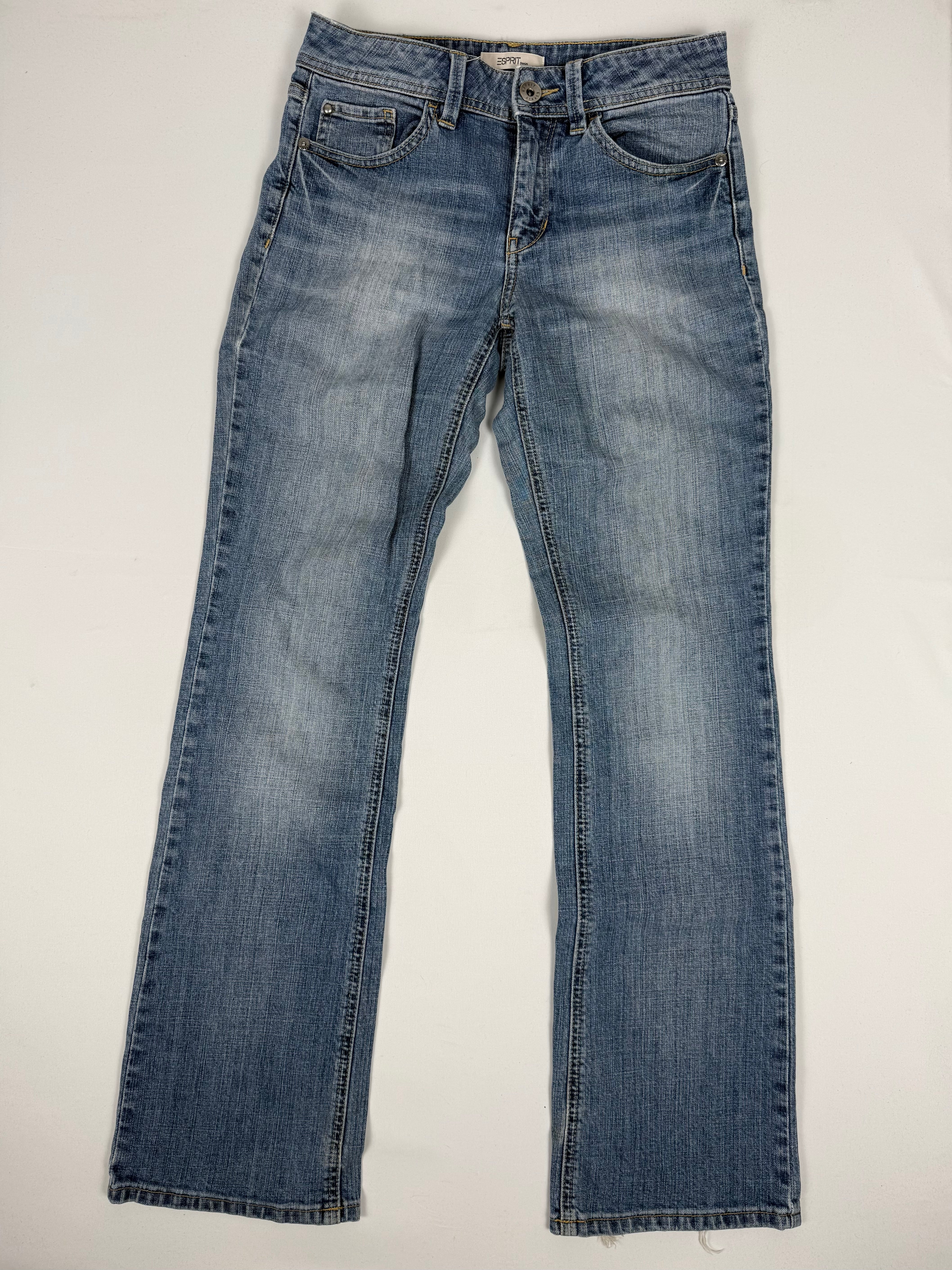 Pantalon droit taille basse en jean noir (XS)