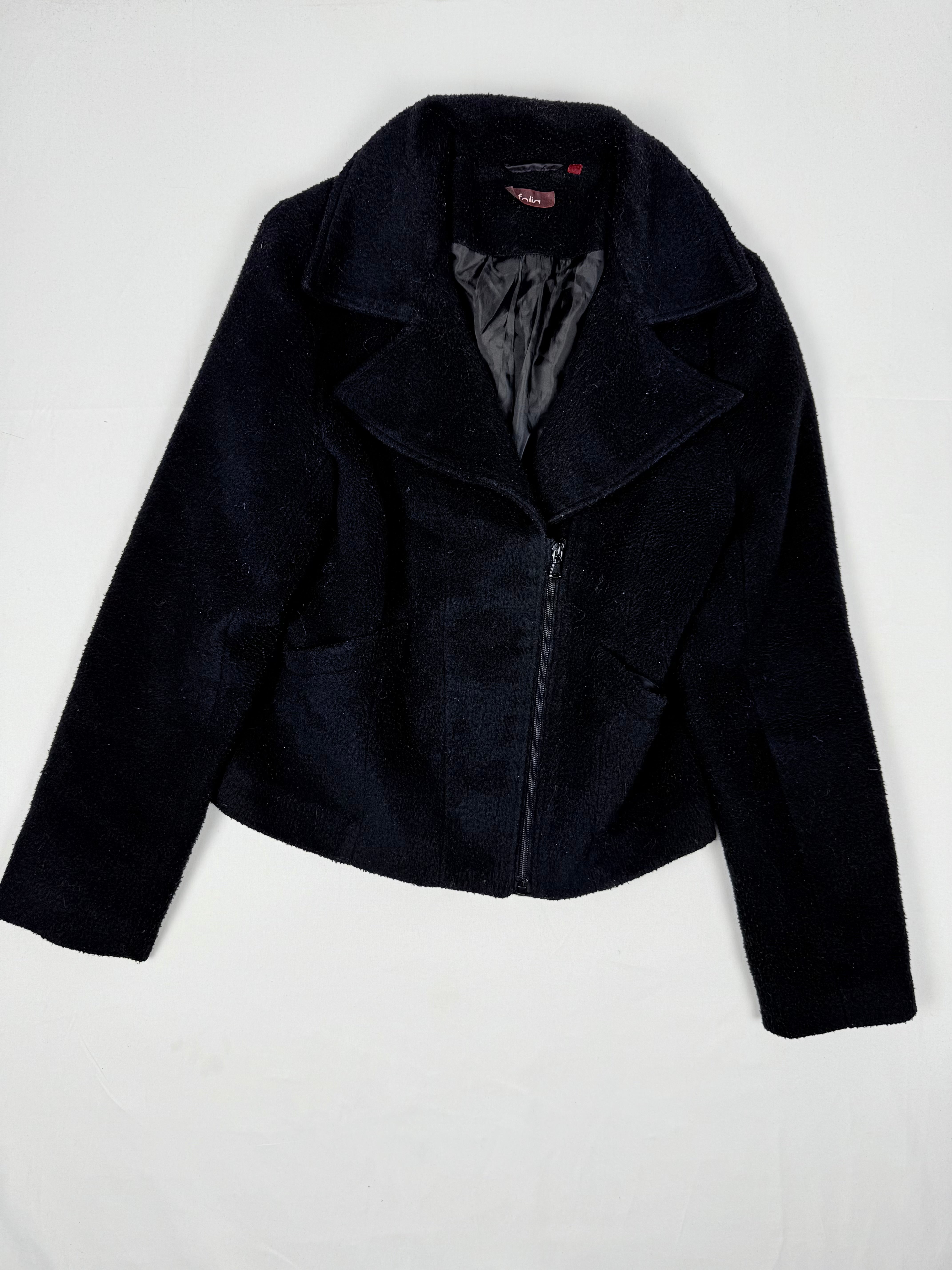 Black fleece blazer jacket (S)