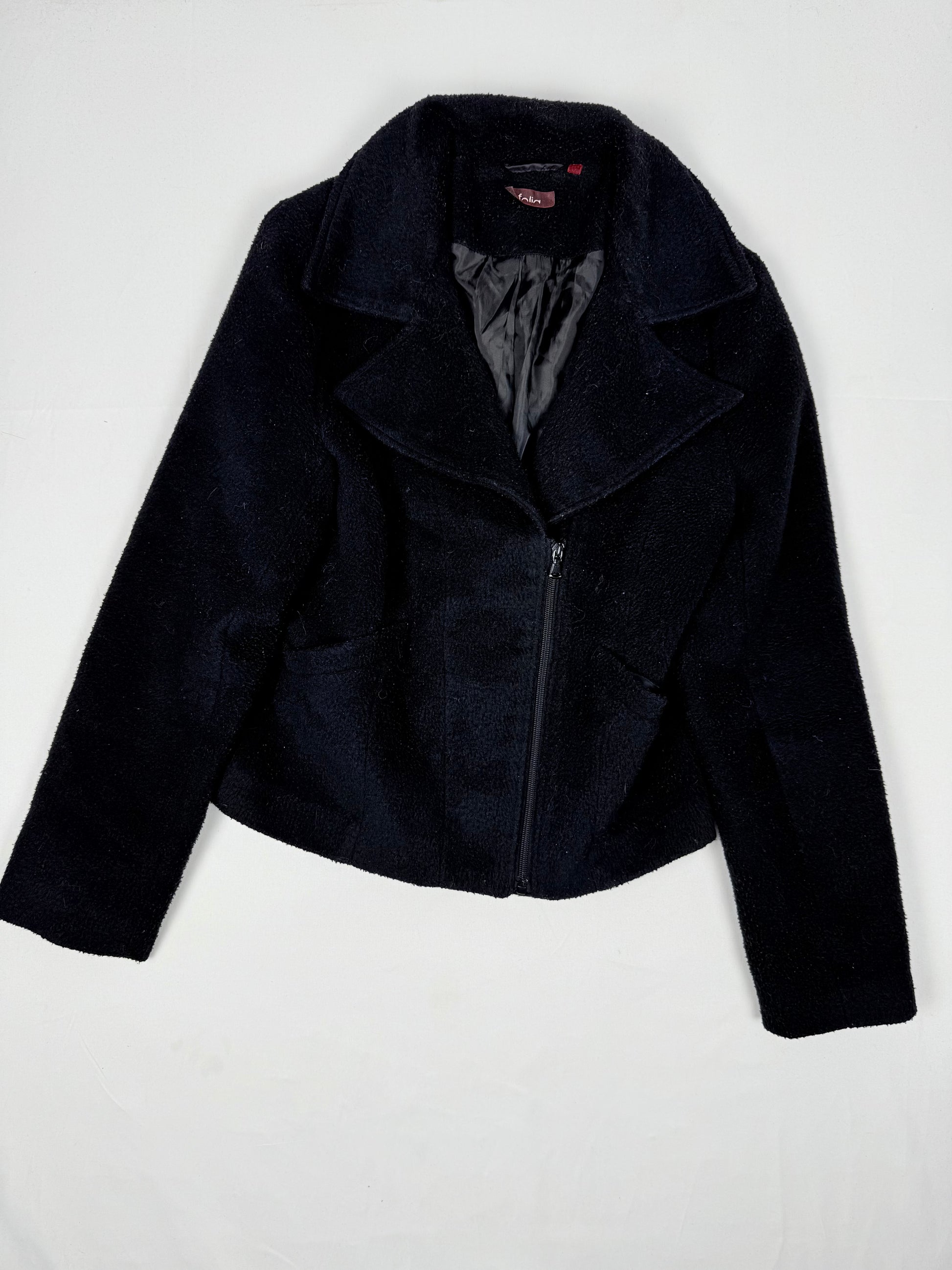 Black fleece blazer jacket (S)