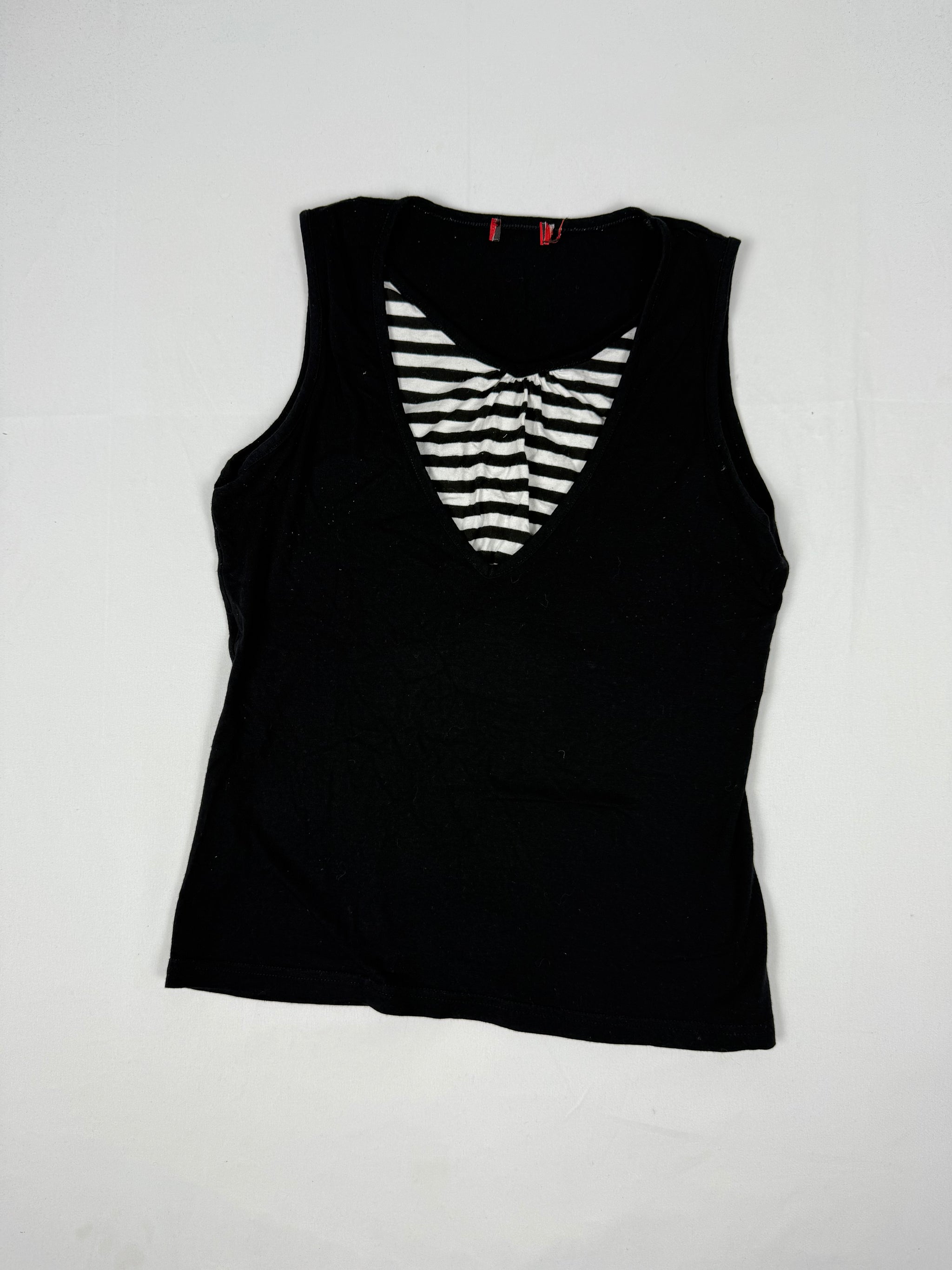 Black striped tight fit top (M/L)