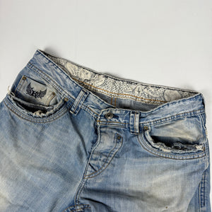 Blue low rise baggy pants (L)