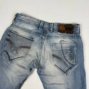 Blue low rise baggy pants (L)