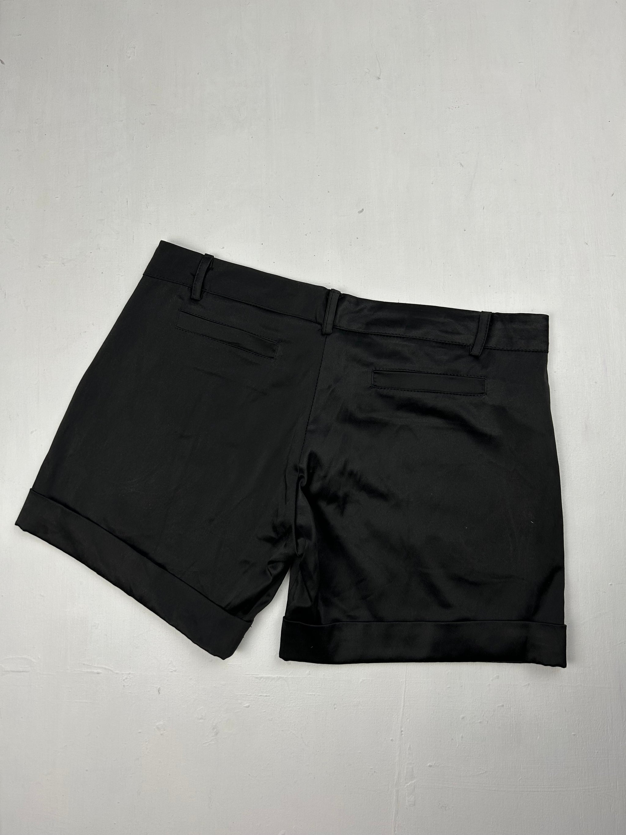 Black silky office mini short (S/M)