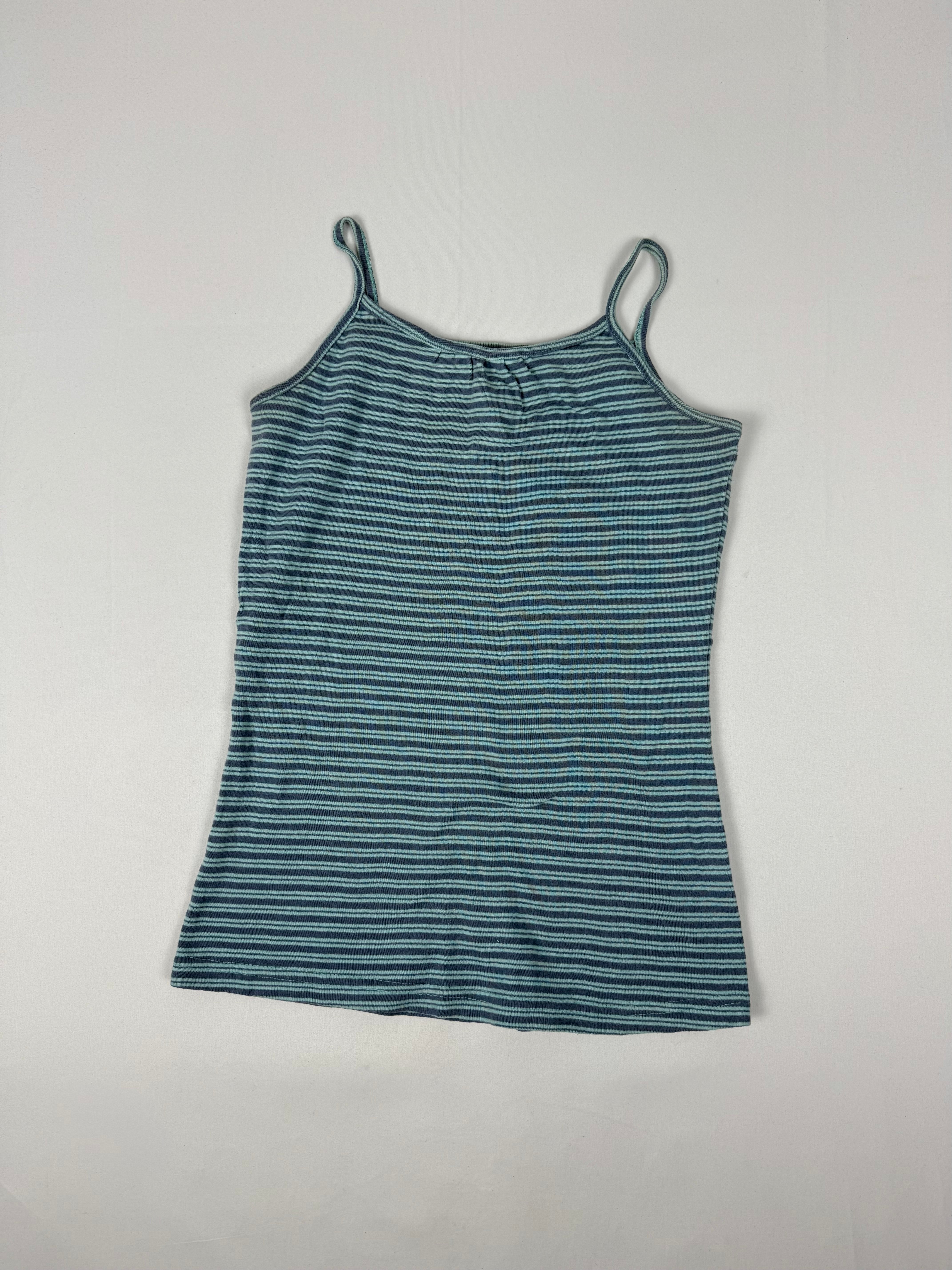 Blue striped 100% cotton cami top (S/M)