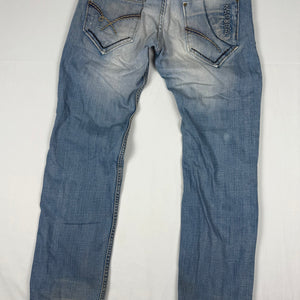 Blue low rise baggy pants (L)