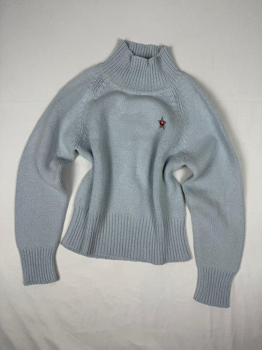 Baby blue high neck jumper (M)