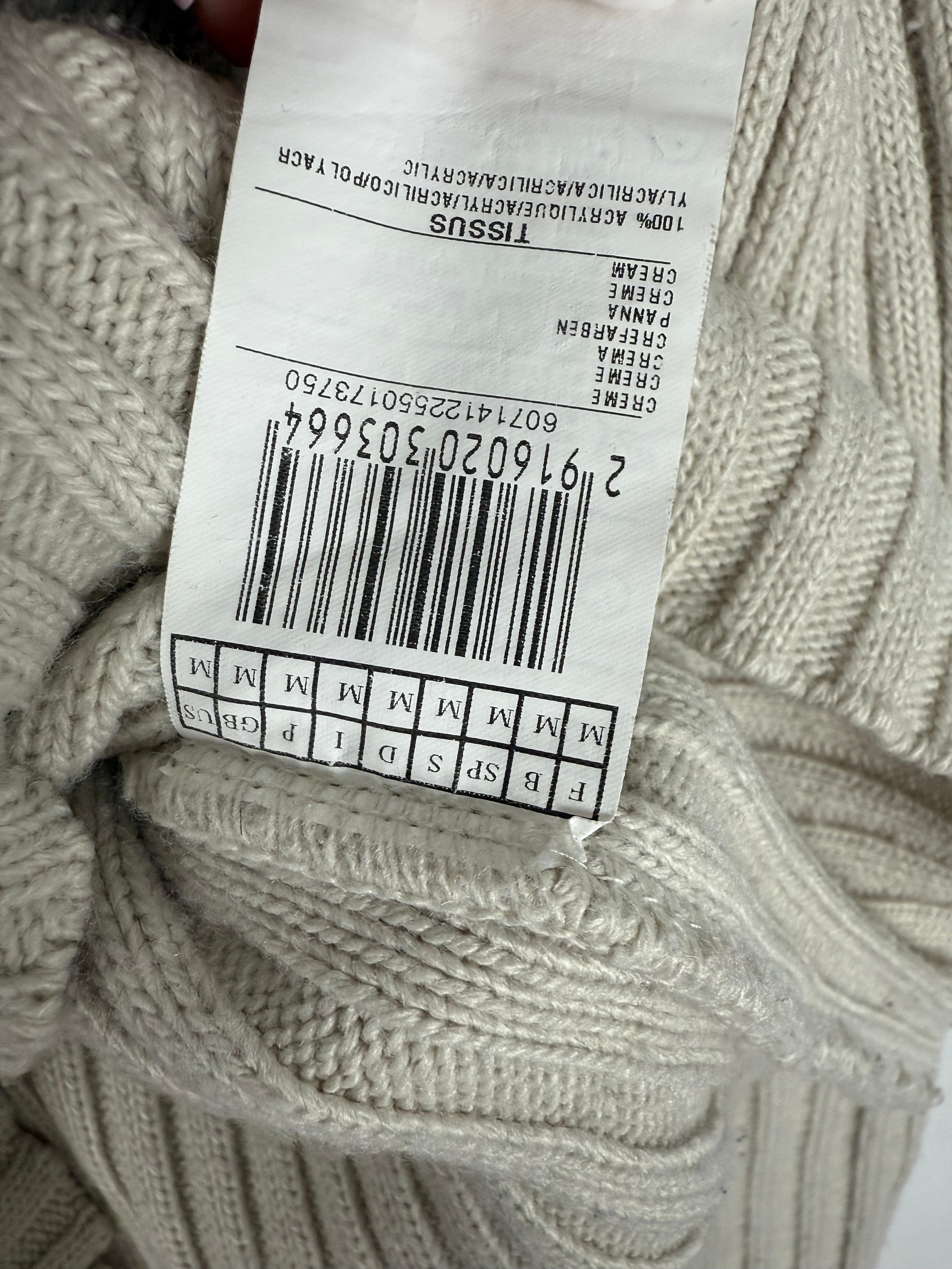 Beige ribbed turtleneck jumper (S/M)