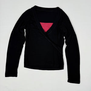 Black cotton tight fit long sleeves top (XS/S)