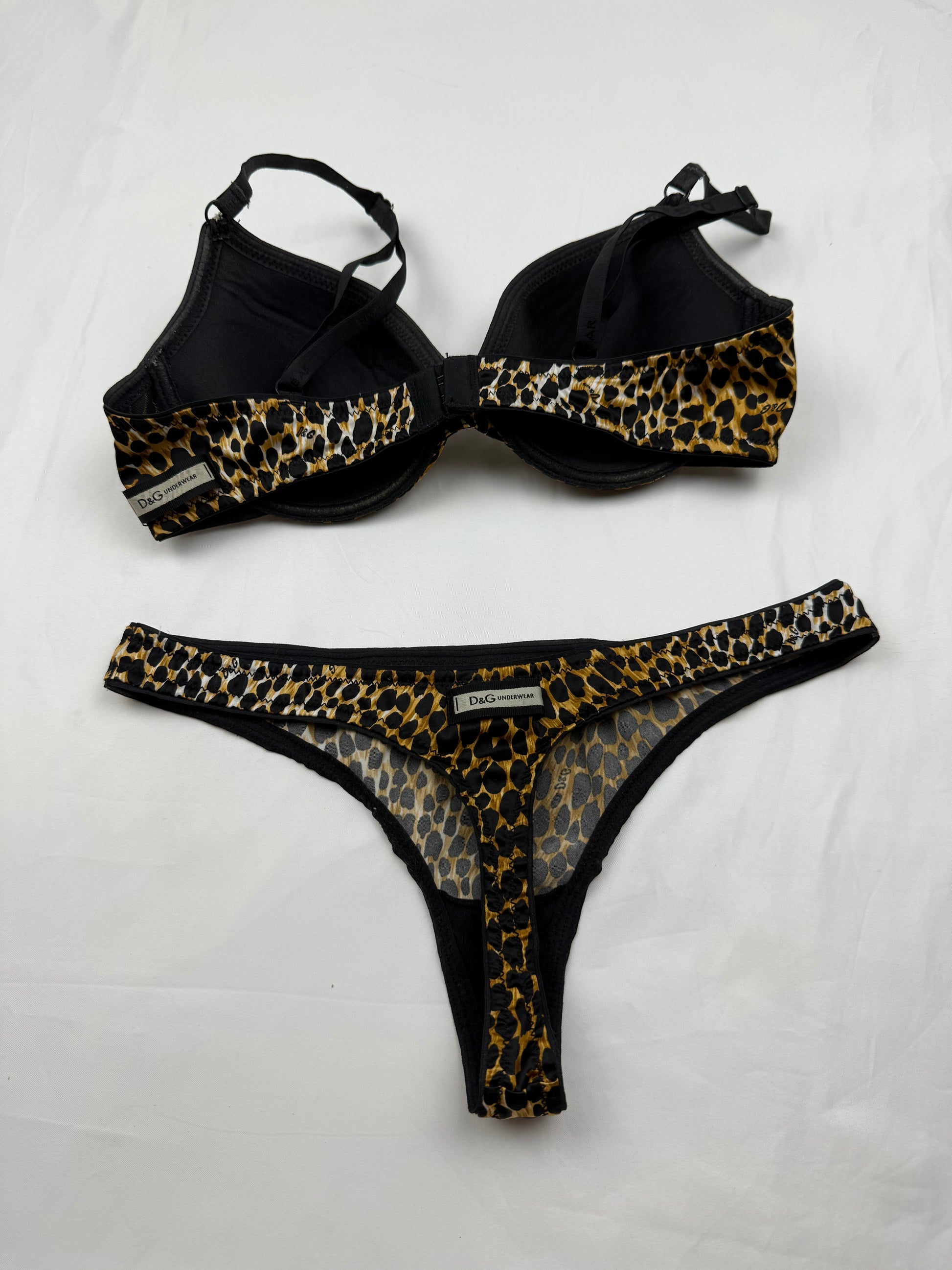Panther silky underwear set bra + thong (S)