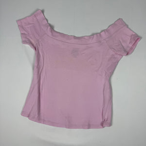 Baby pink off shoulder 100% cotton tee (L)