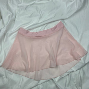 Baby pink mesh mini / micro low rise pleated skirt (S)