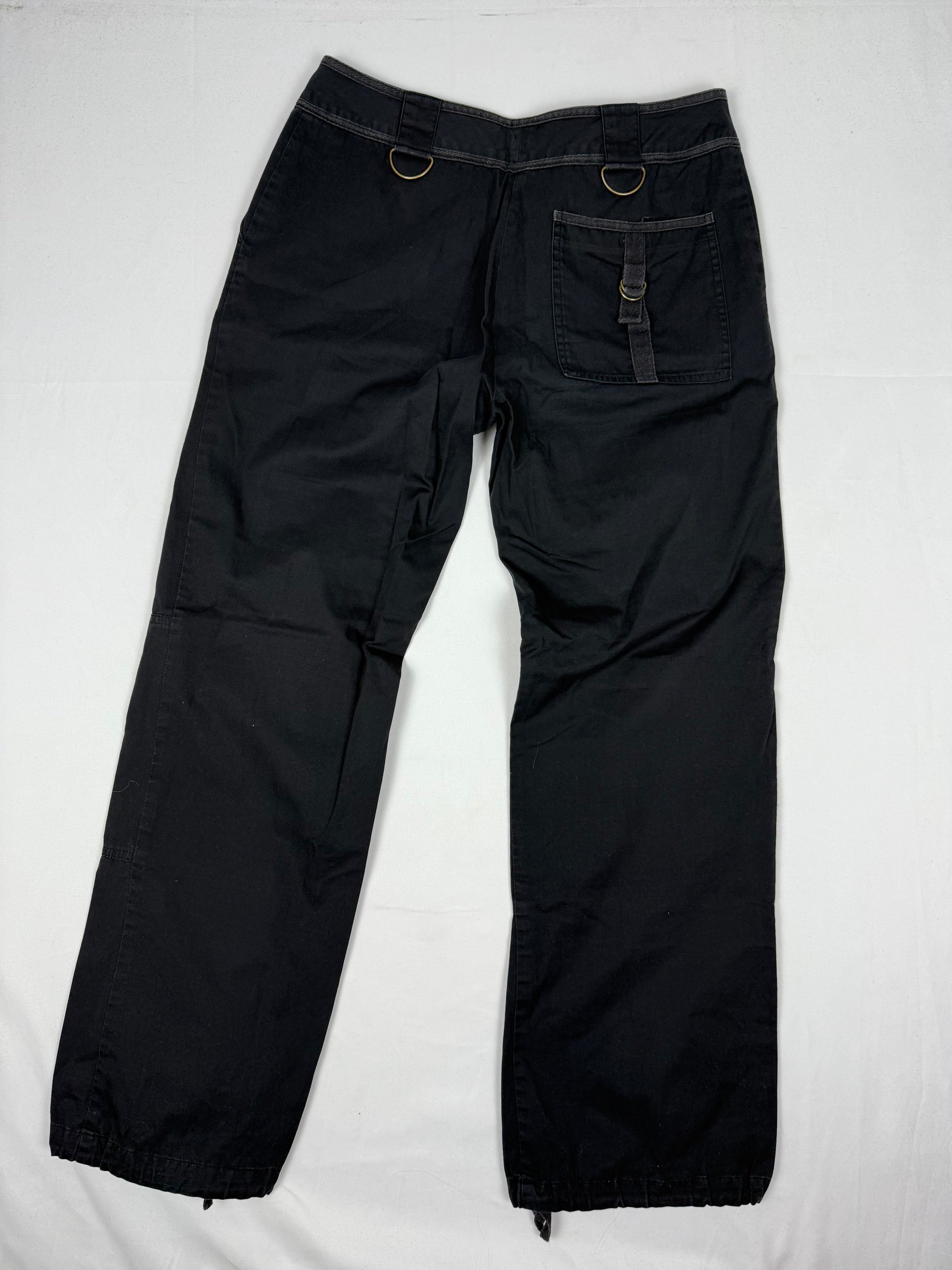 Black low rise cargo baggy pants (M)