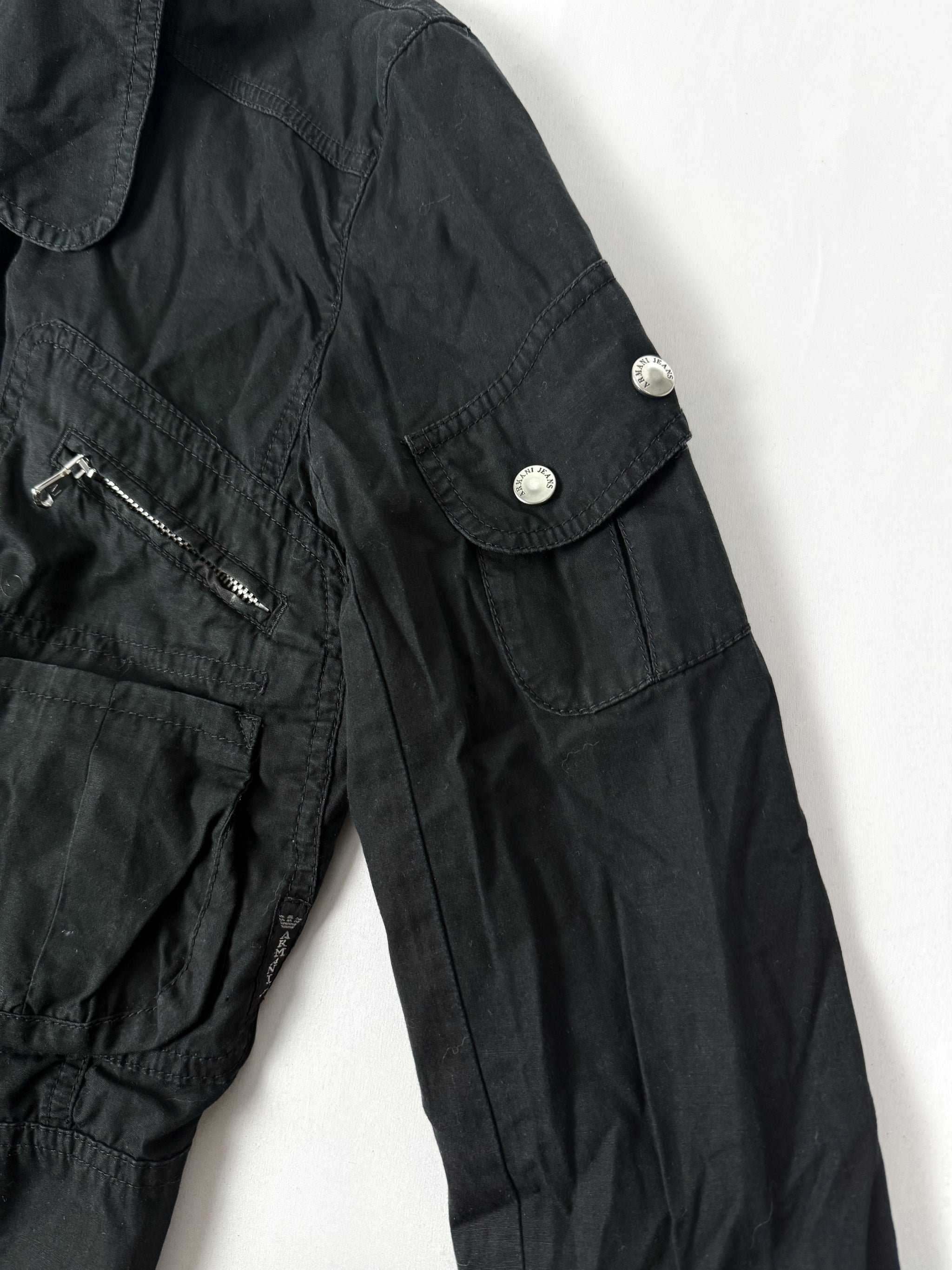 Black zip up biker jacket (S)