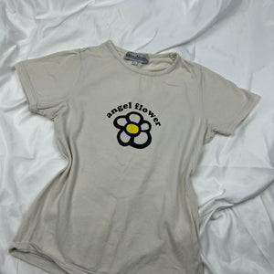 White flower logo tee (S/M)