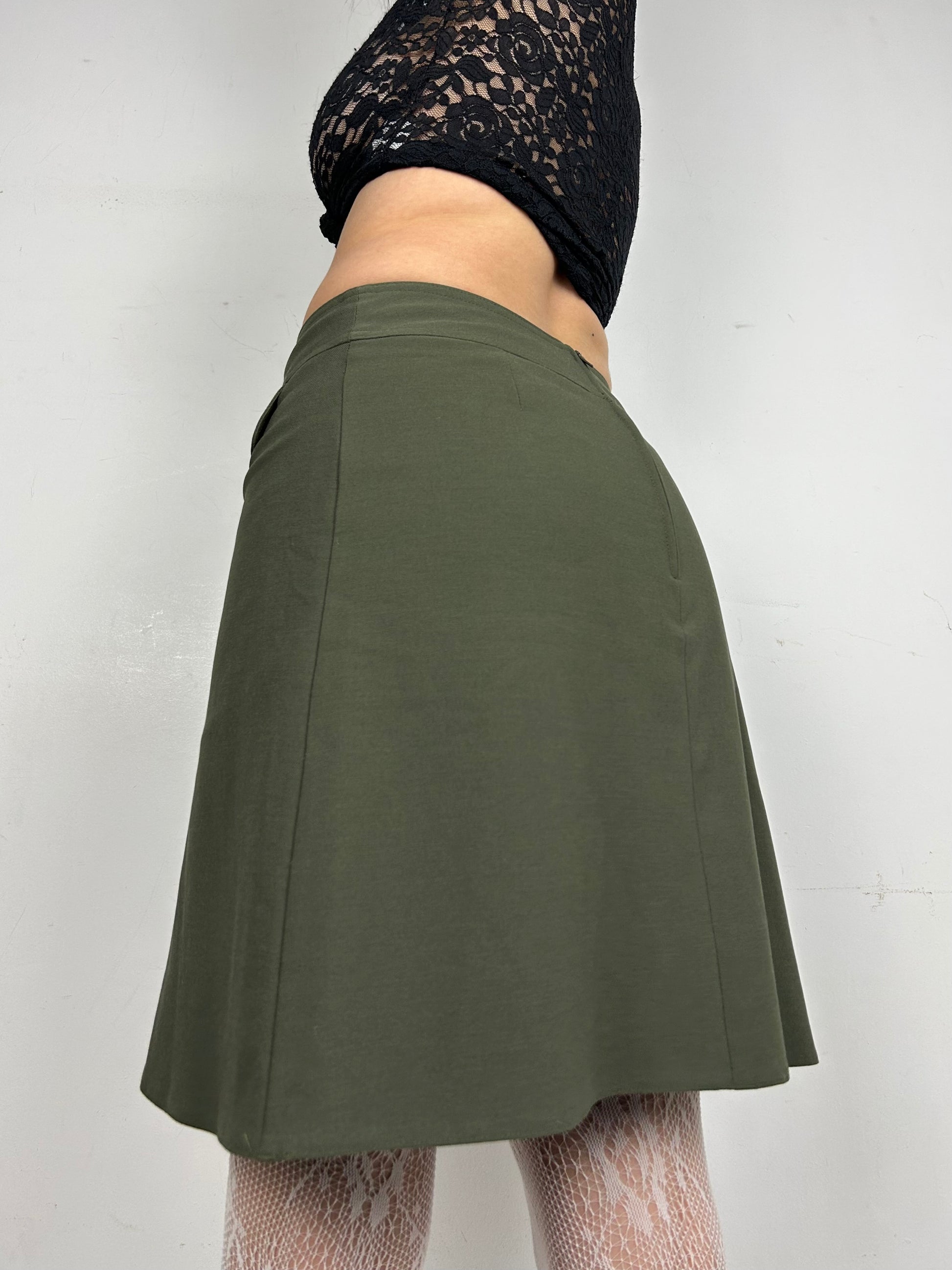 Khaki office mini / micro skirt (S/M)