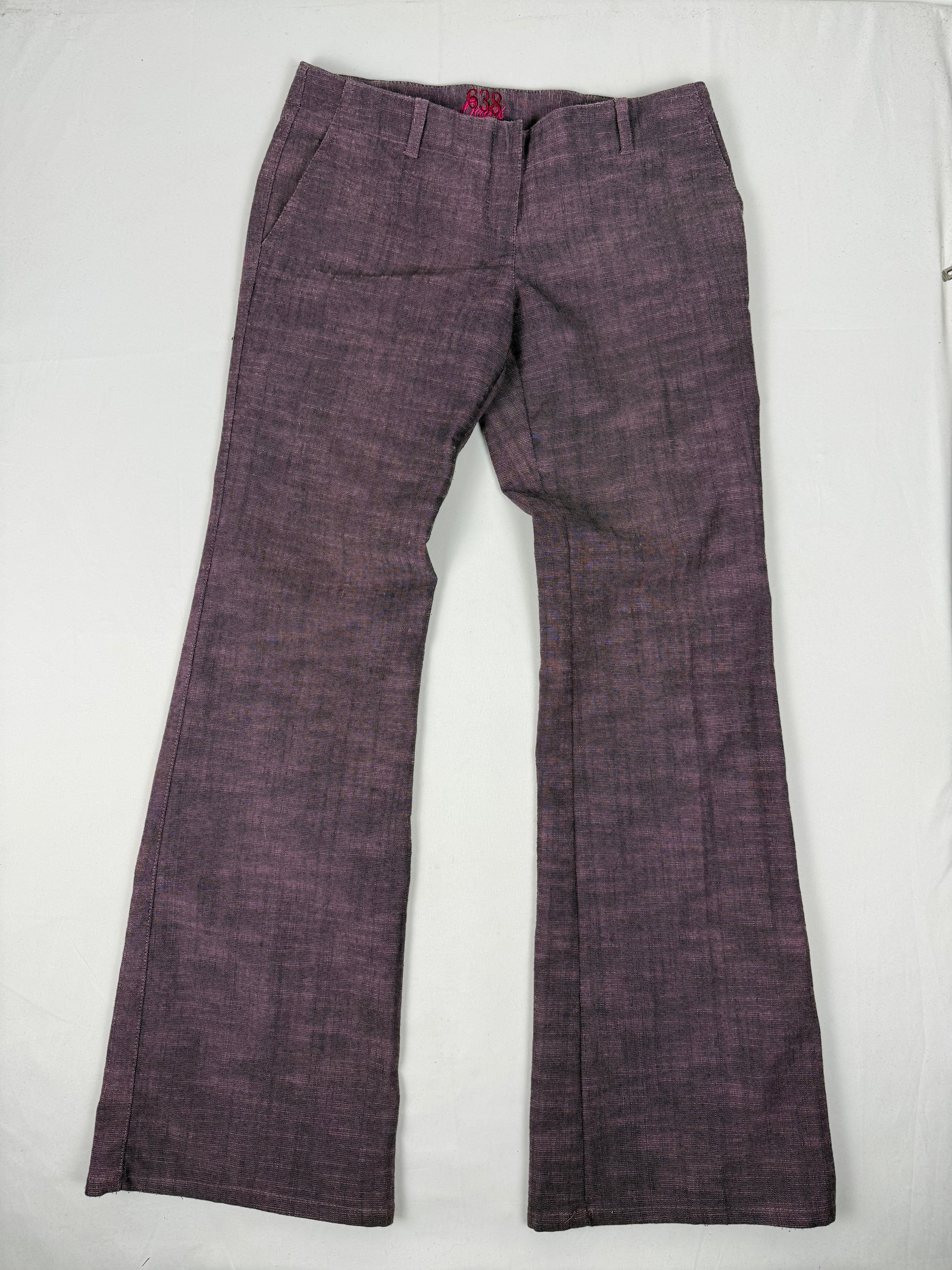 Purple low waist office flare pants (M)