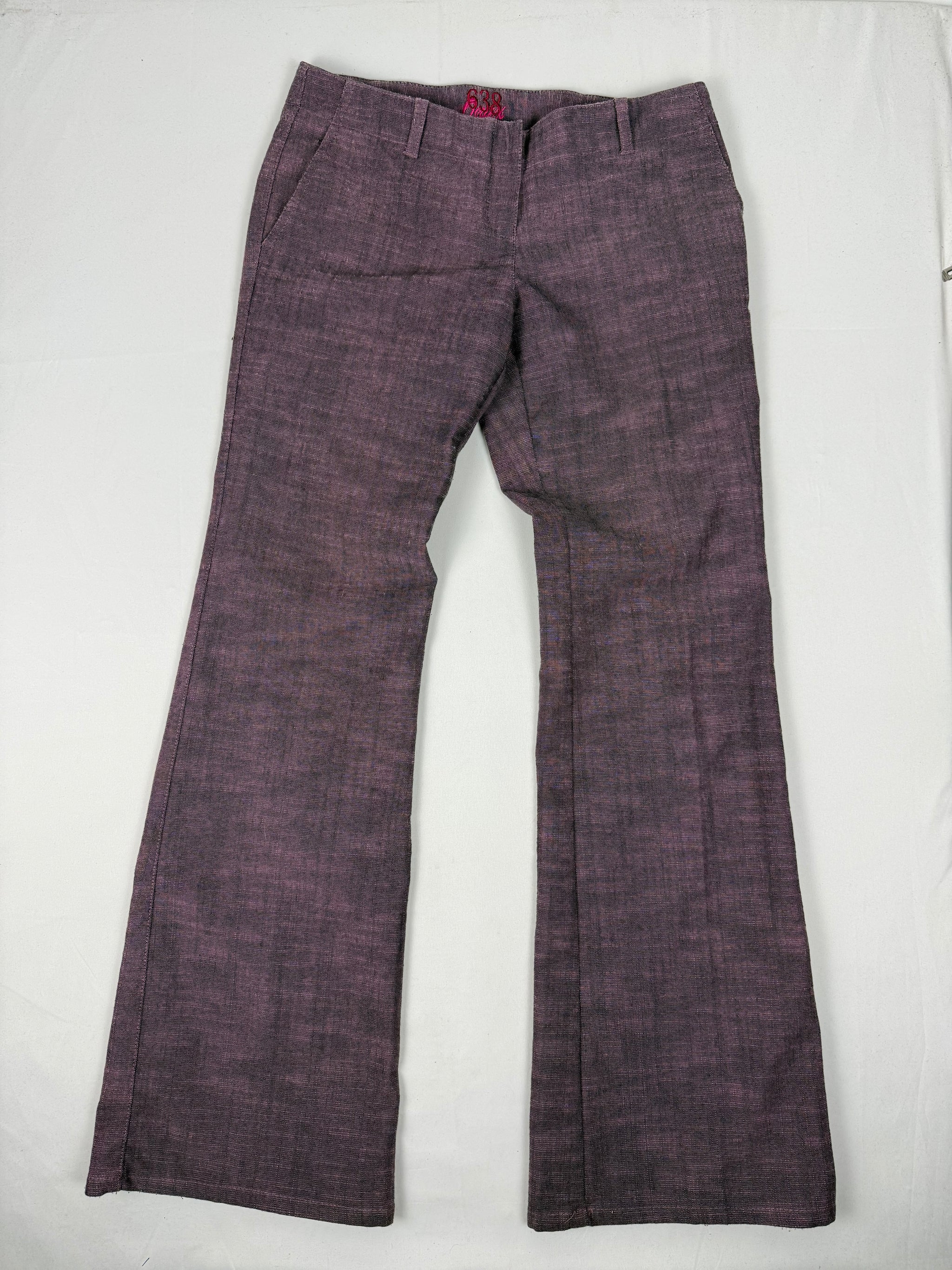 Purple low waist office flare pants (M)