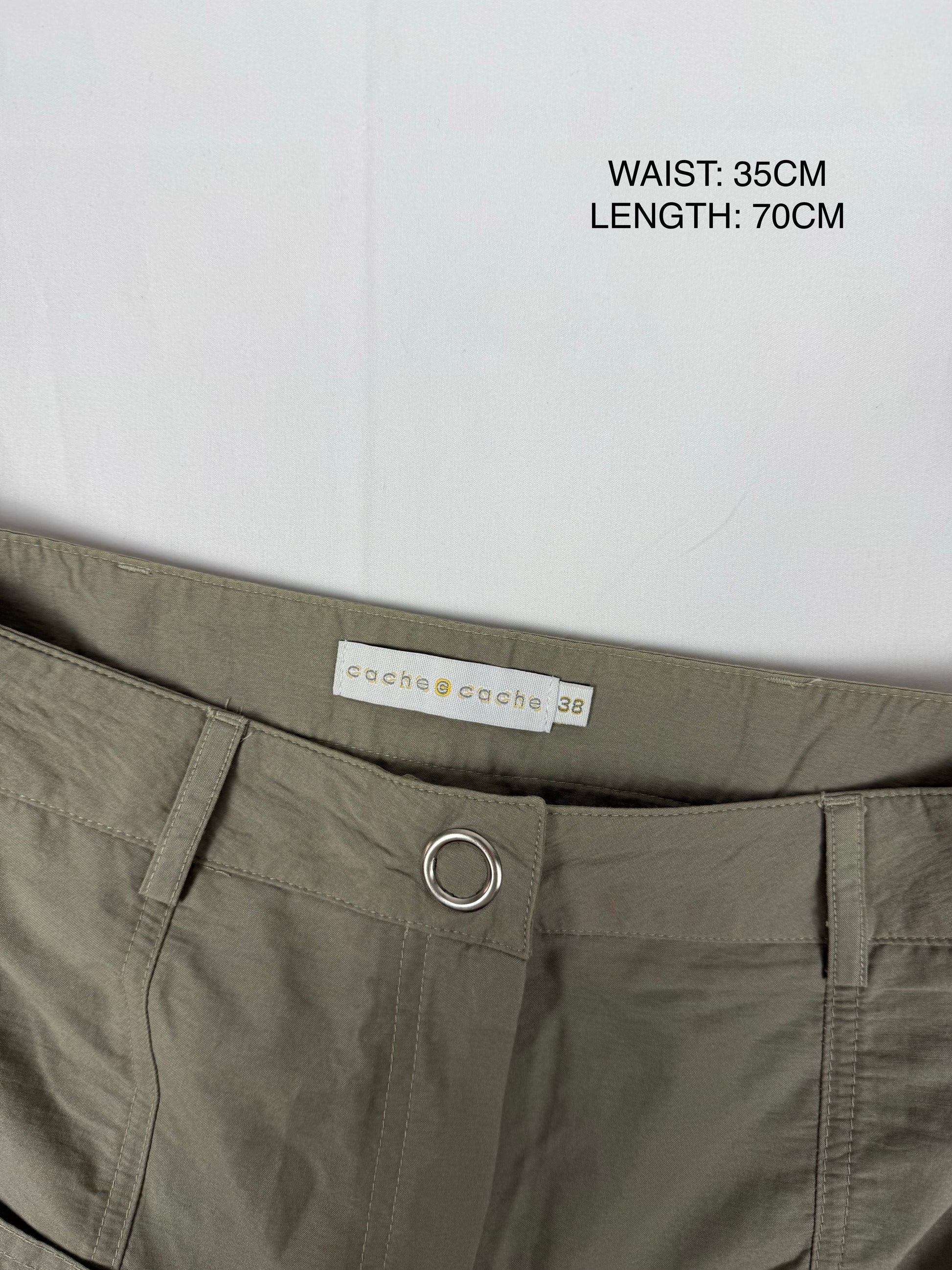 Khaki ruched cargo maxi skirt (S/M)