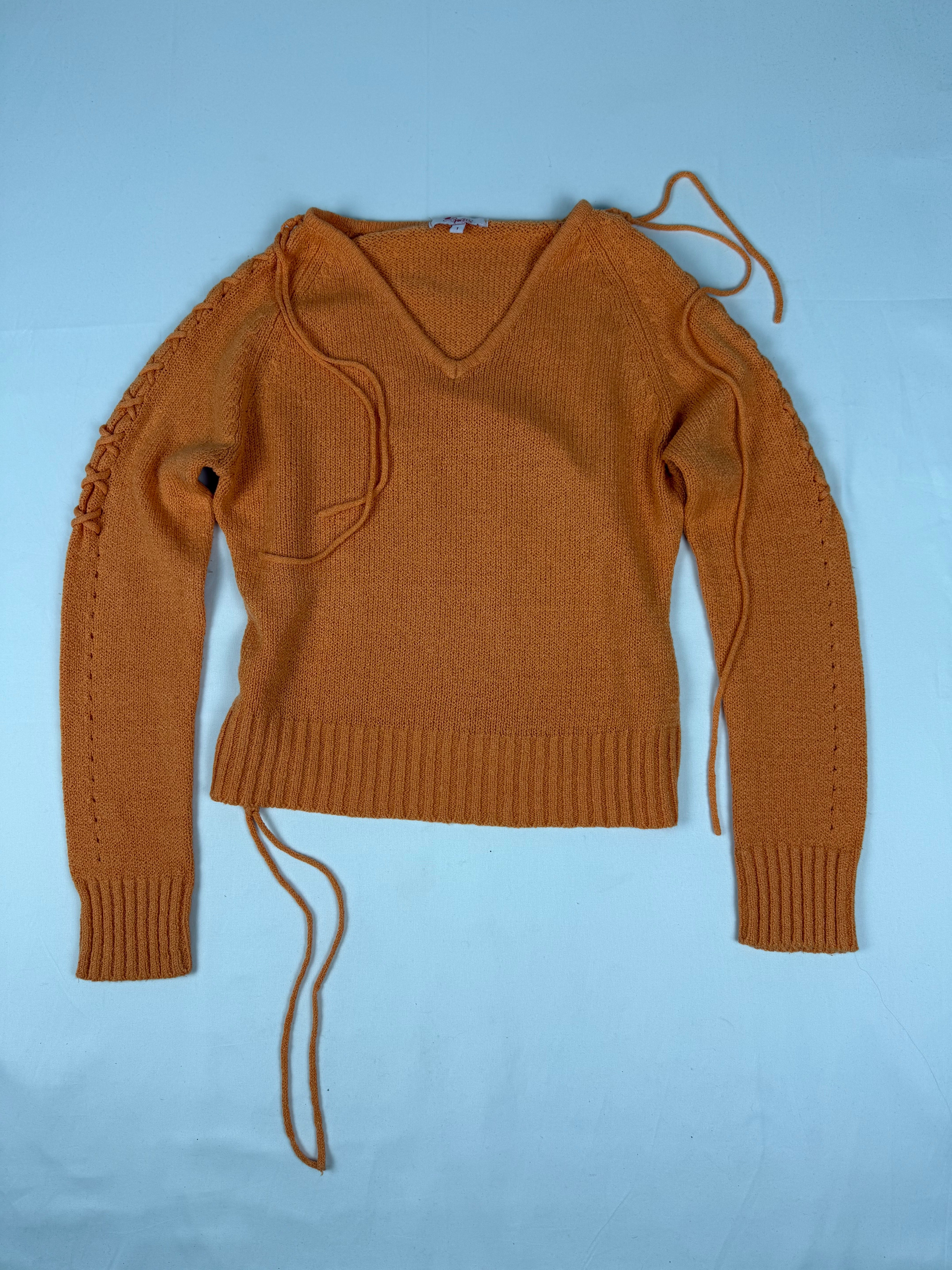 Orange lace up jumper (S/M)