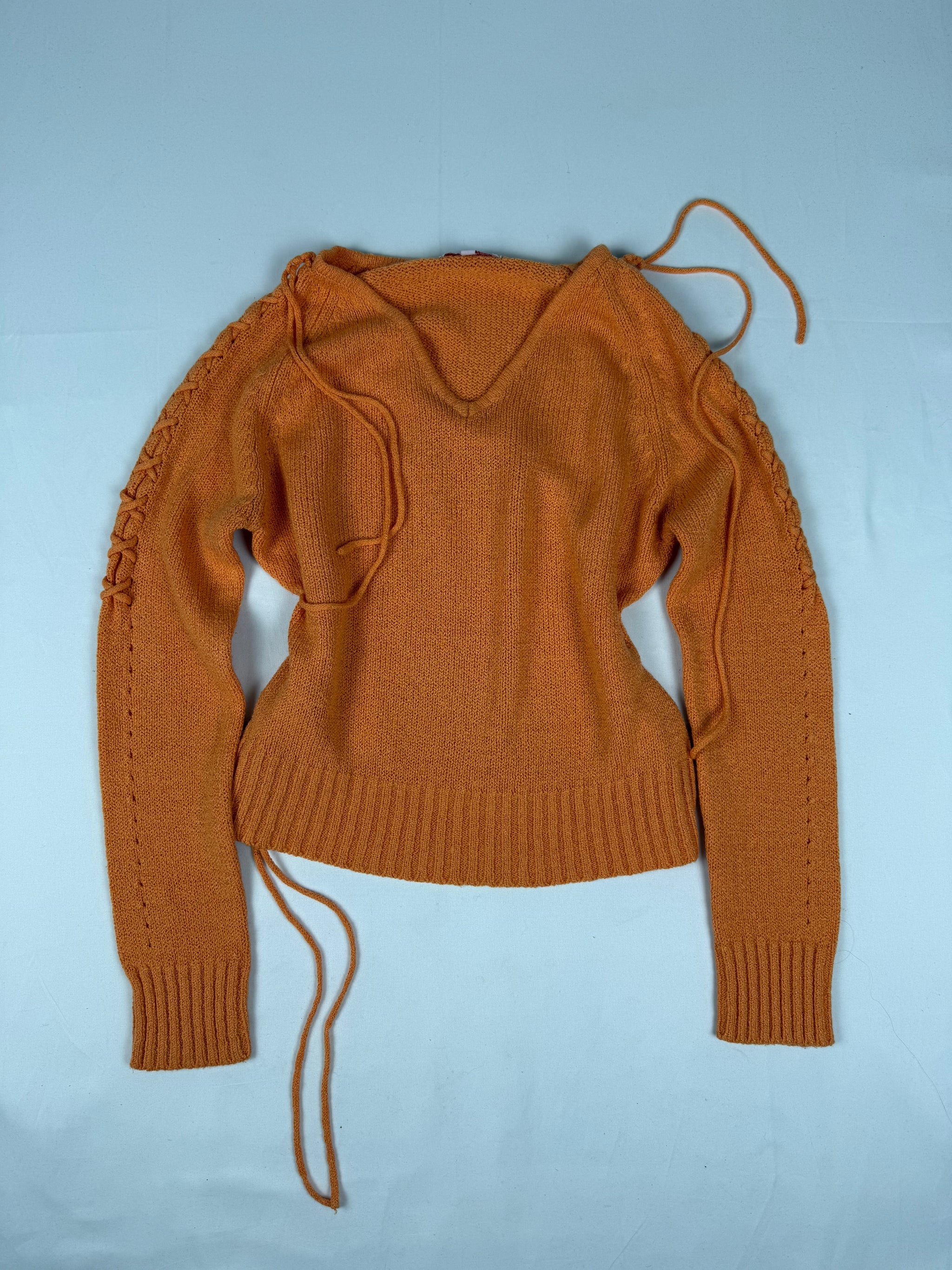 Orange lace up jumper (S/M)