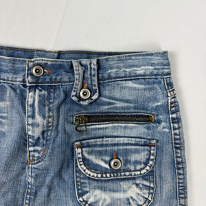Blue denim cargo mini skirt (S/M)