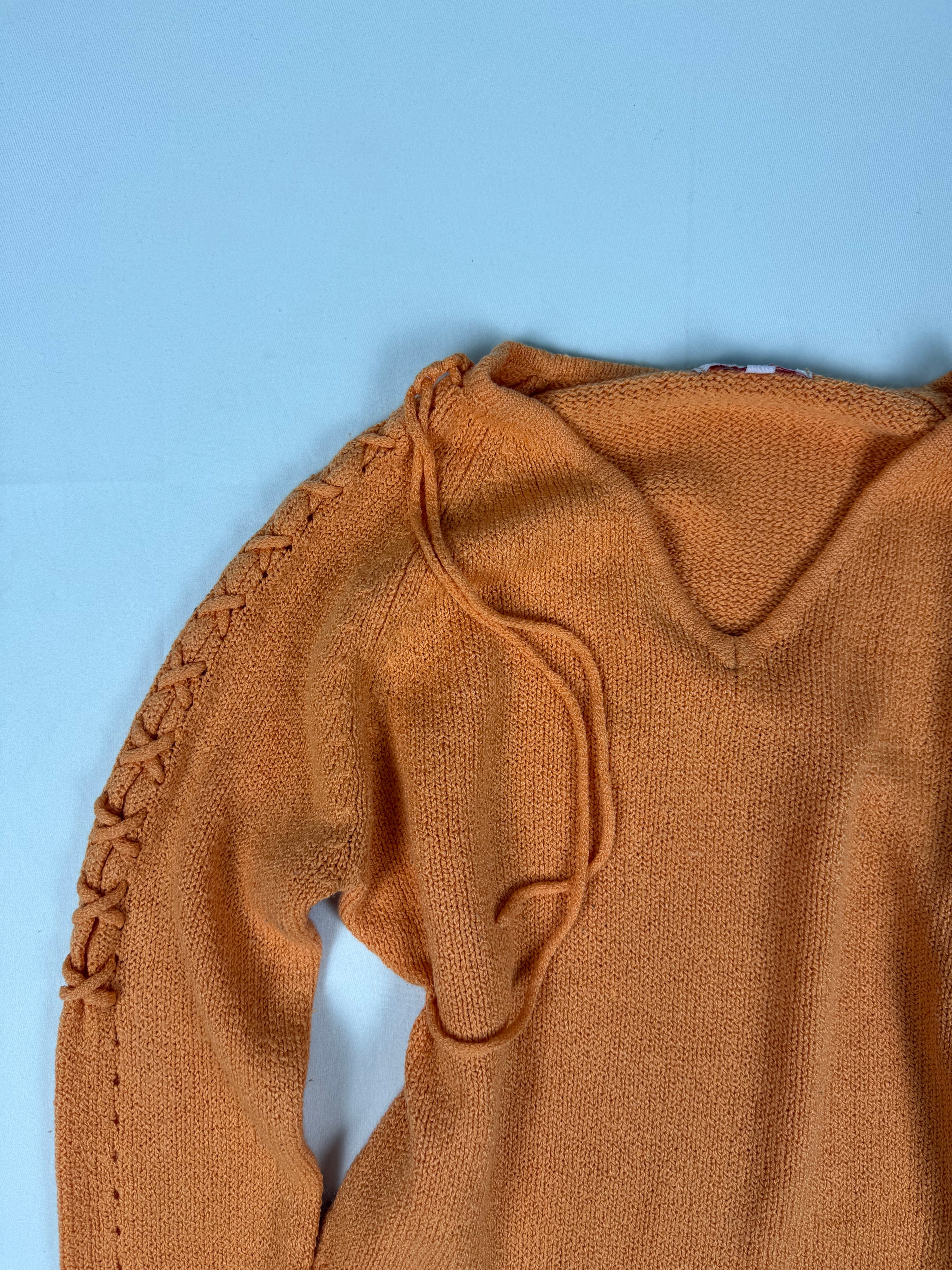 Orange lace up jumper (S/M)