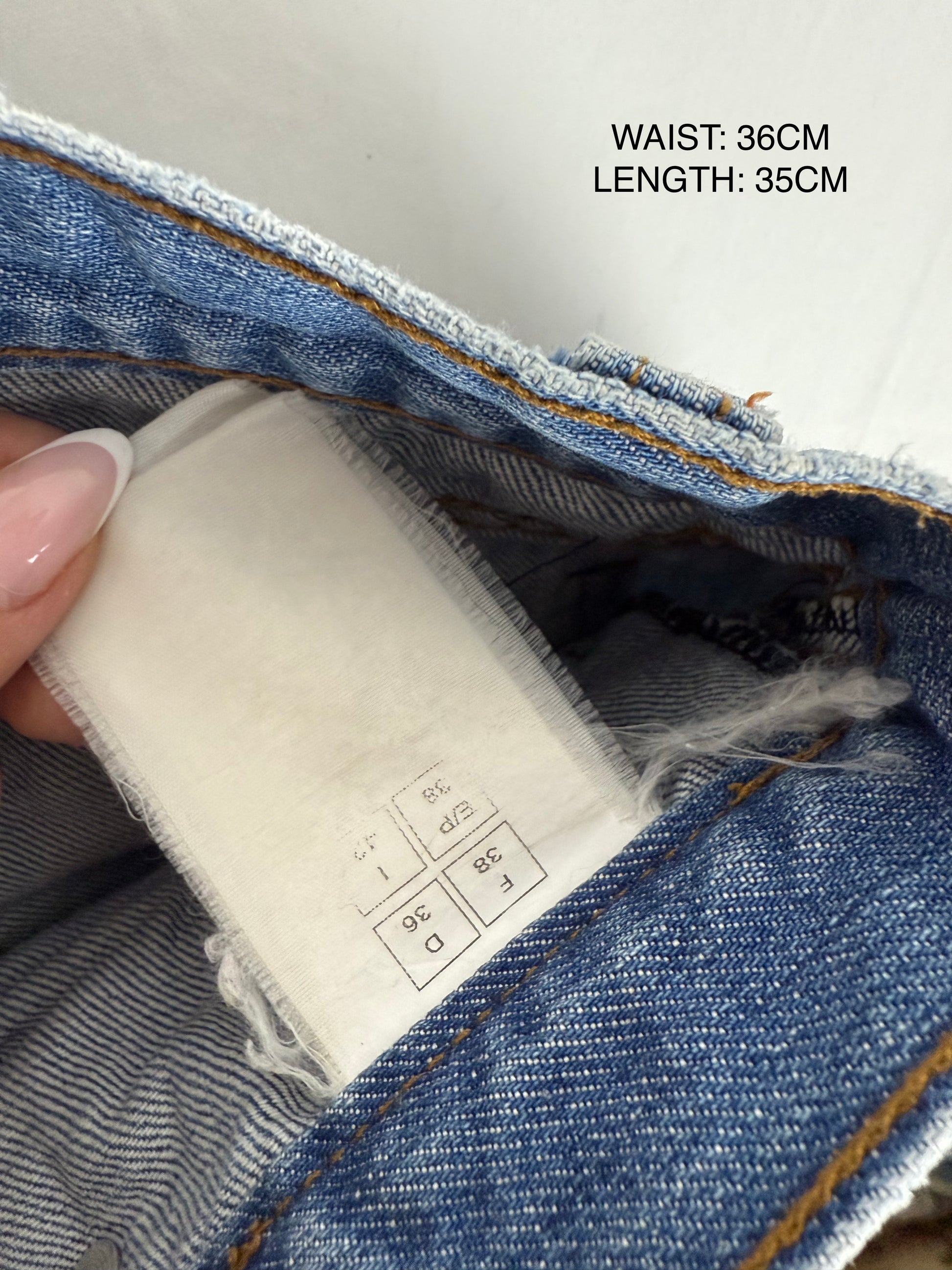 Blue denim cargo mini skirt (S/M)