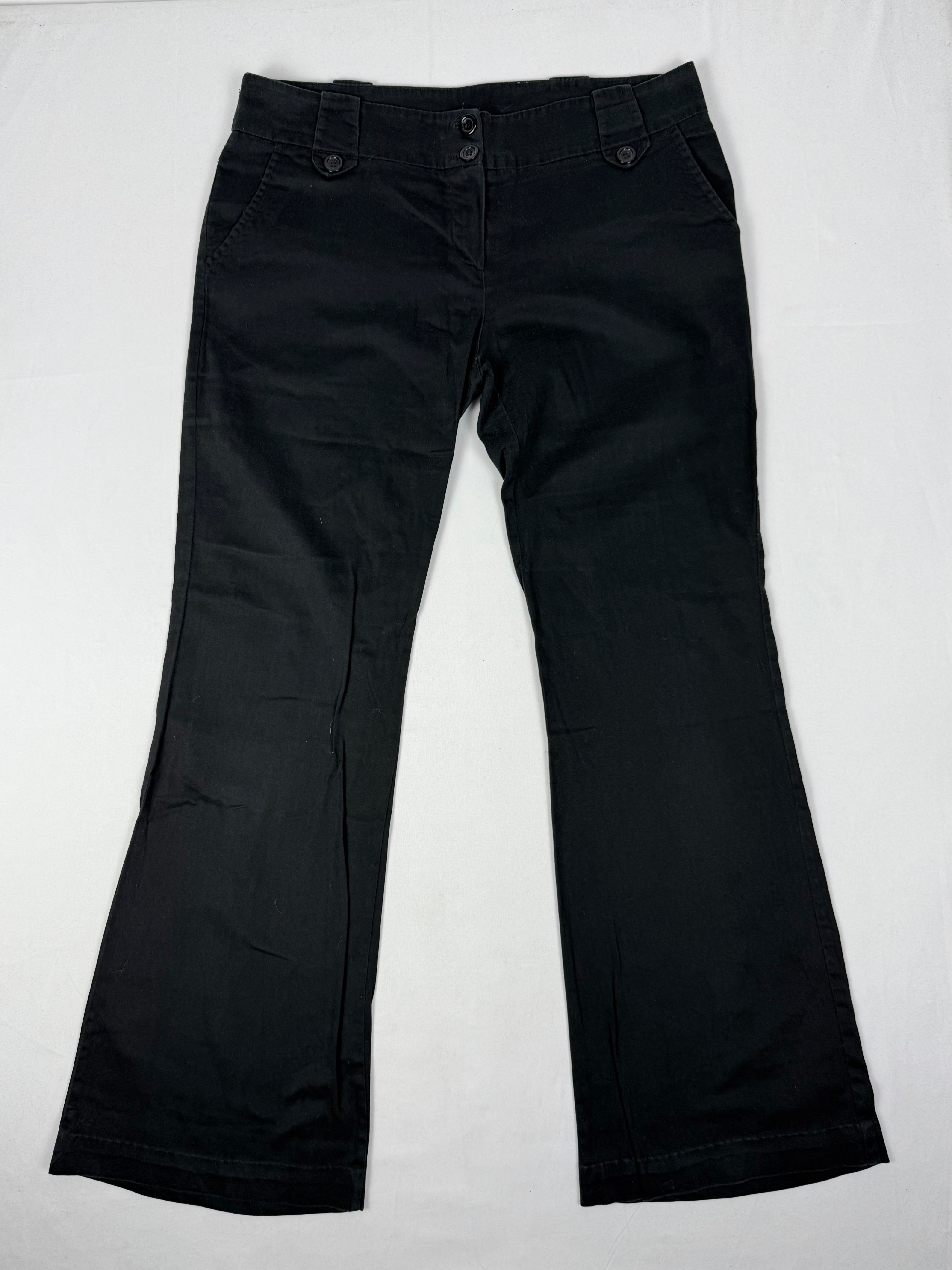 Black low waist office flare pants (L)