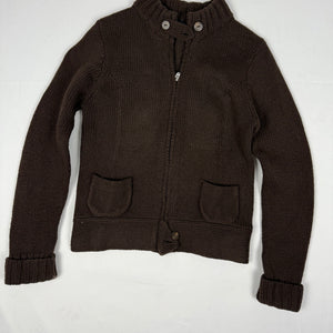 Brown zip up cardigan jumper (S/M)