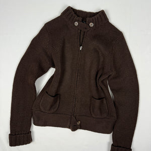 Brown zip up cardigan jumper (S/M)