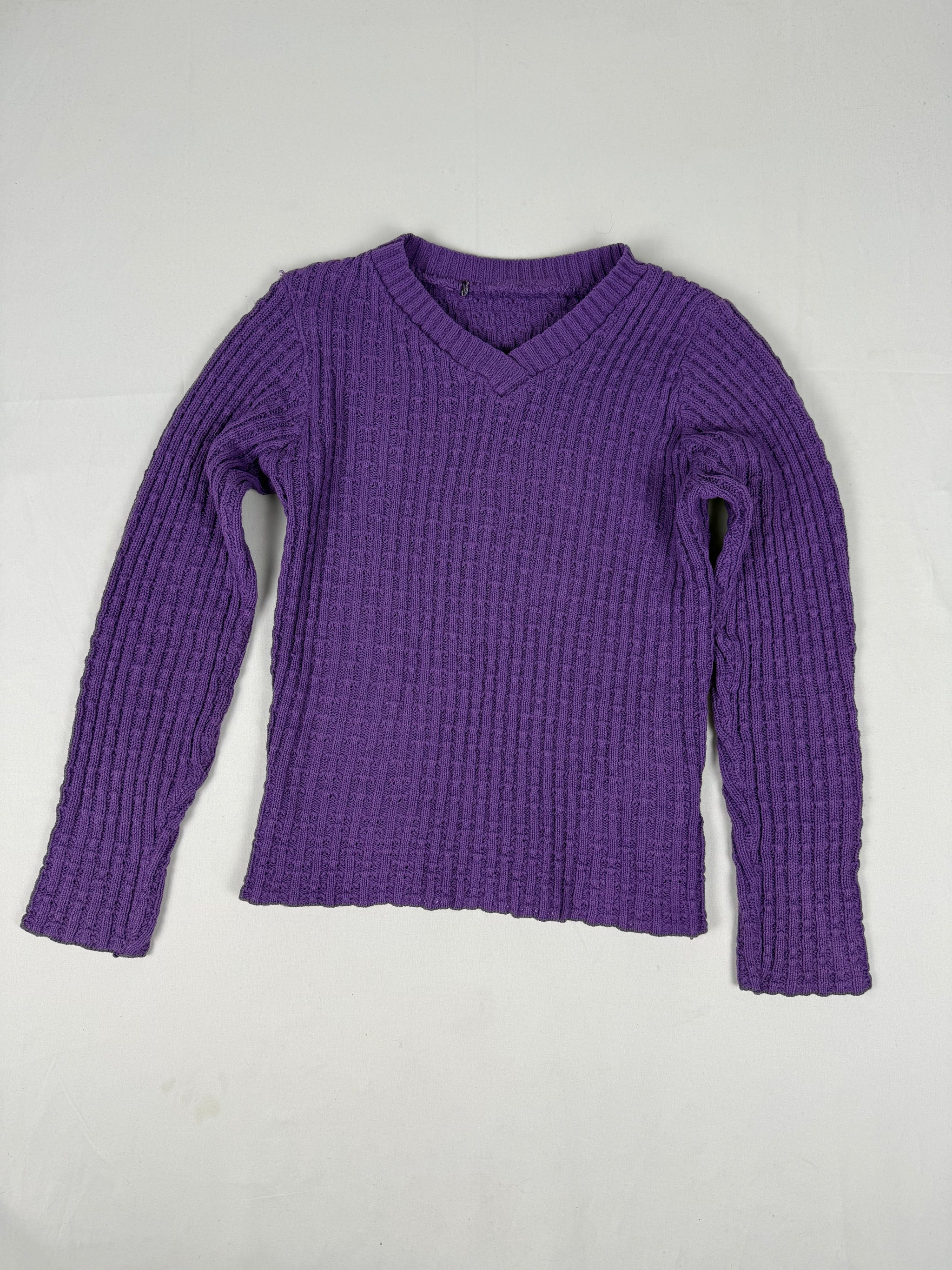 Purple V neck  jumper (S)