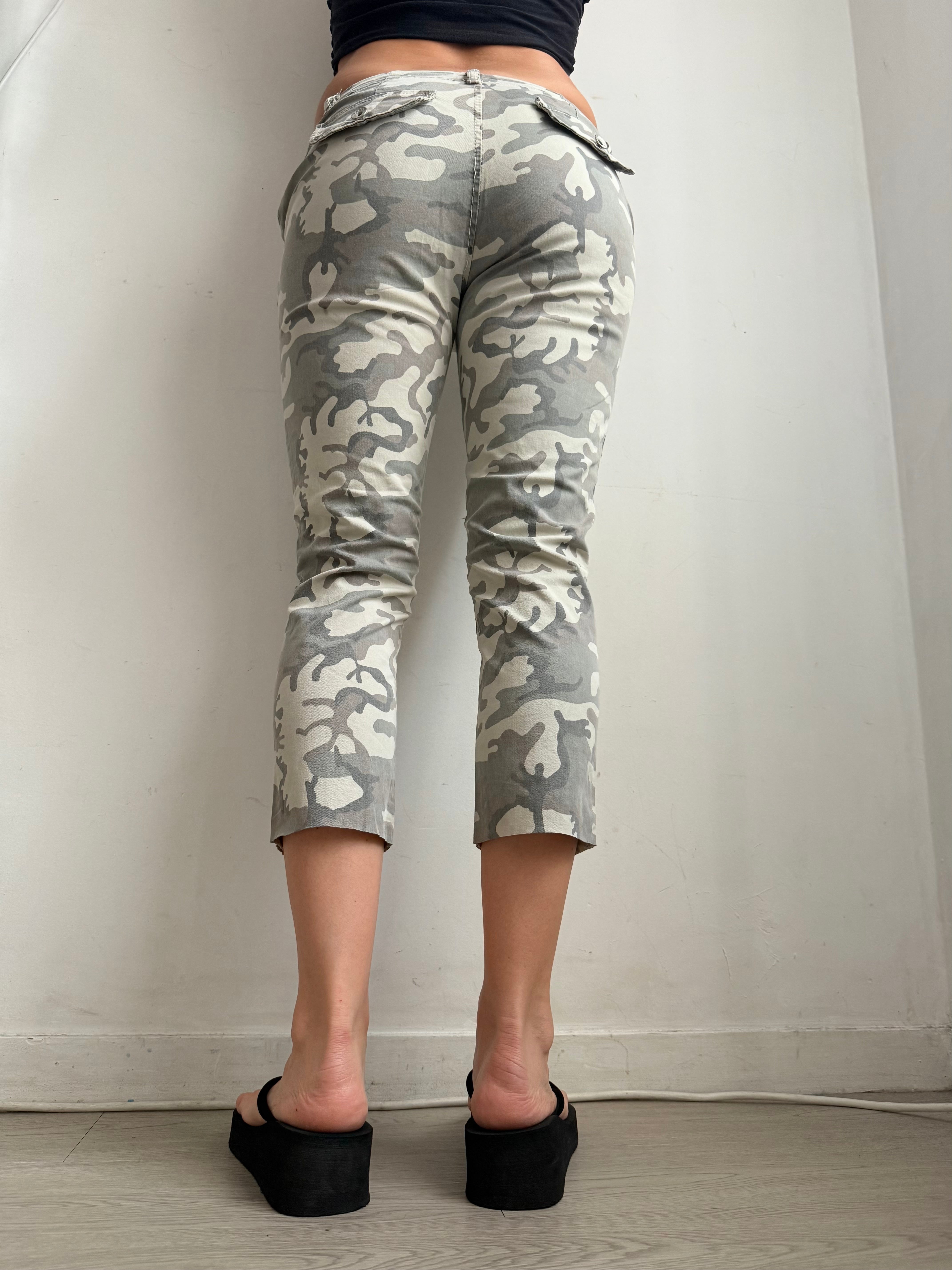 Pantalon droit taille basse en jean noir (XS)